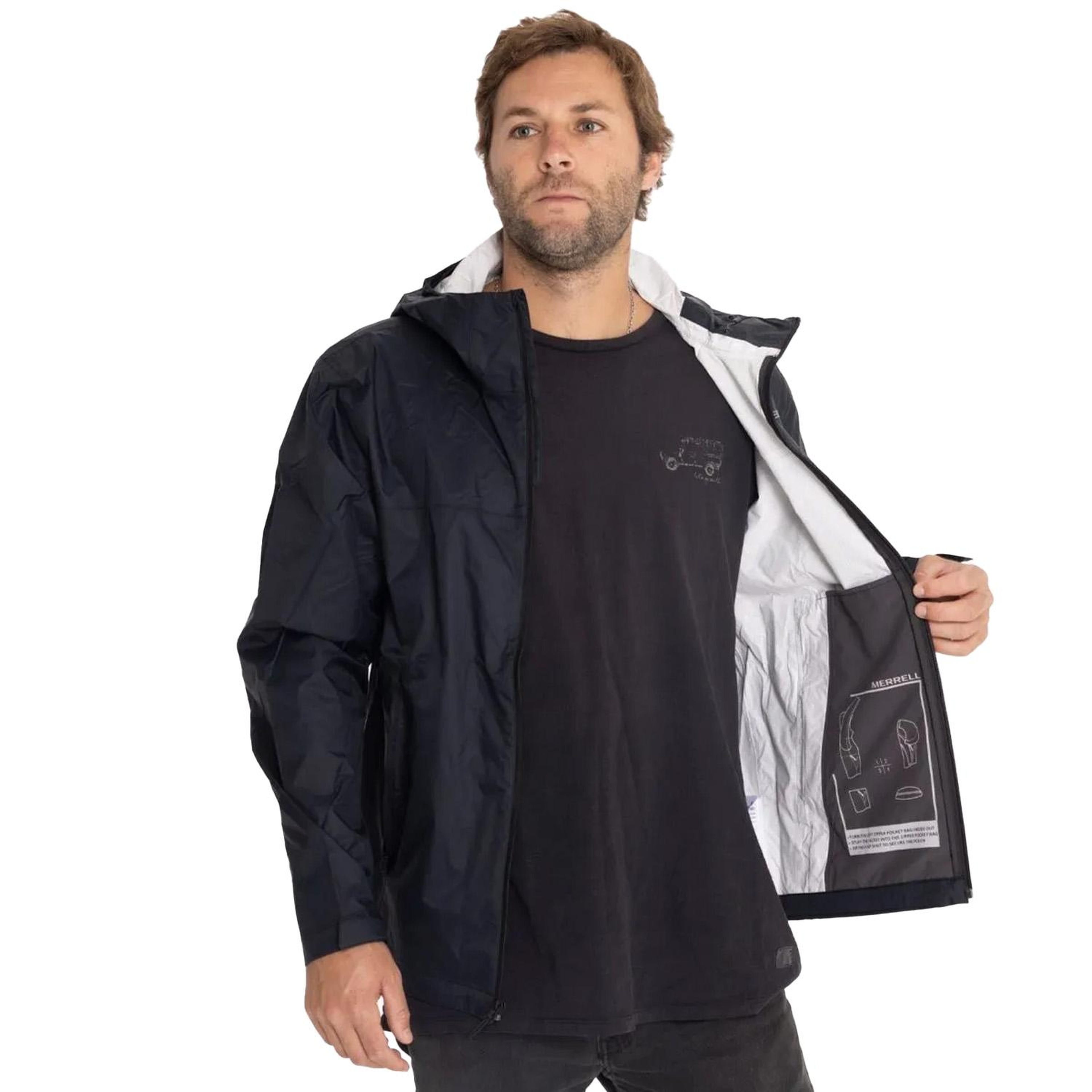 Merrell Fallon Rain Shell Erkek Siyah Yağmurluk
