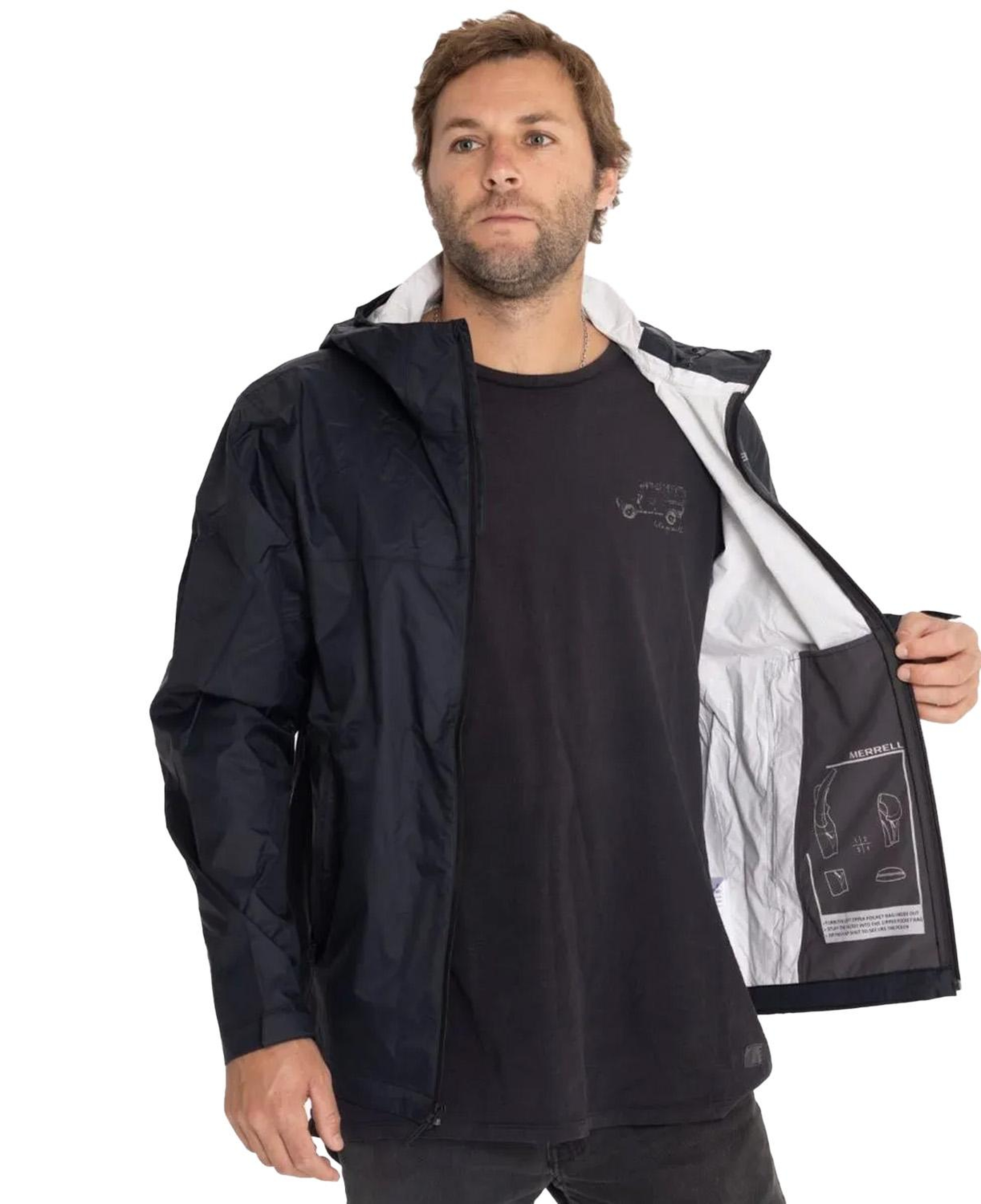 Merrell Fallon Rain Shell Erkek Siyah Yağmurluk