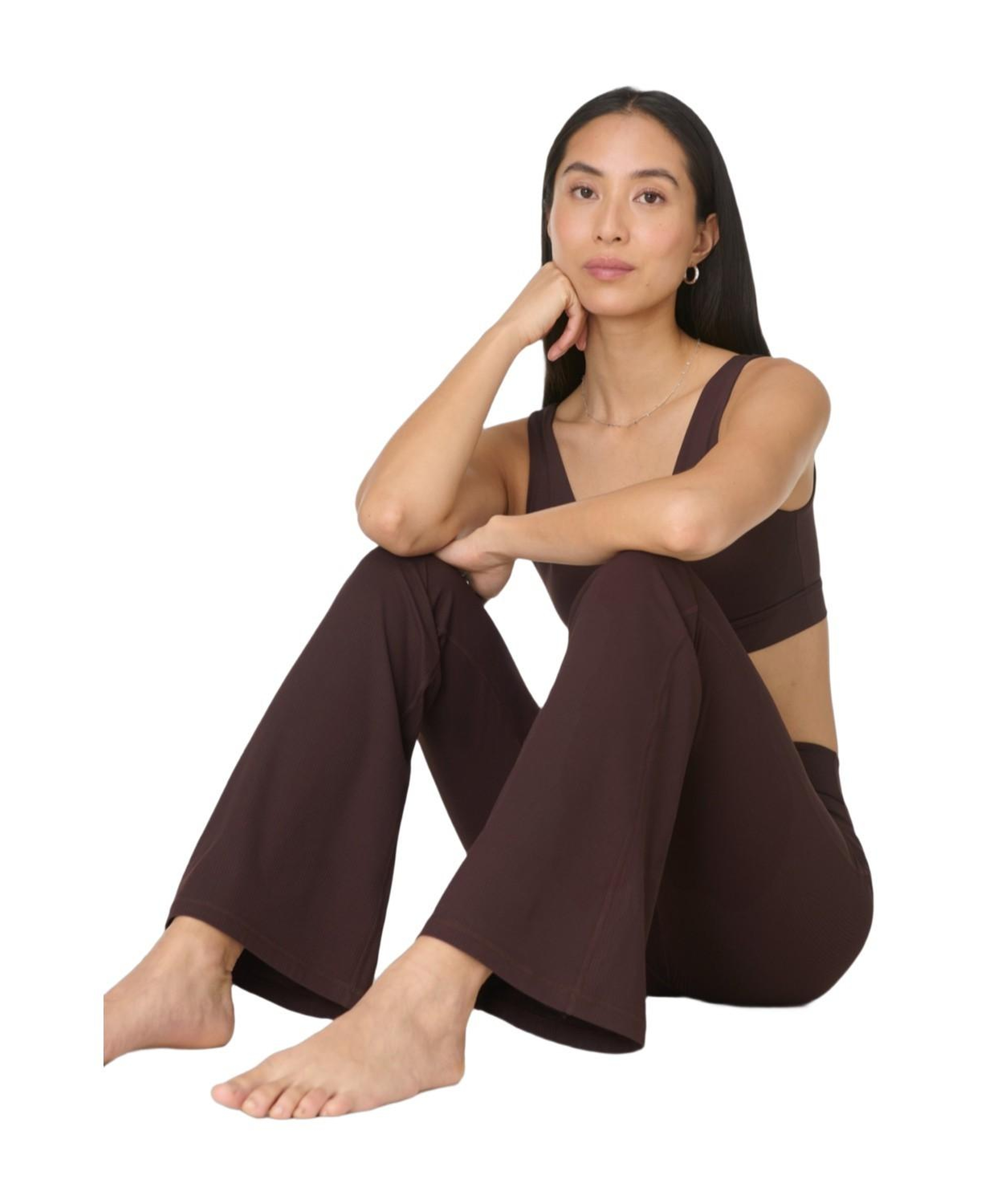 GLOW FLEX RIB 32  FLARE TROUSE