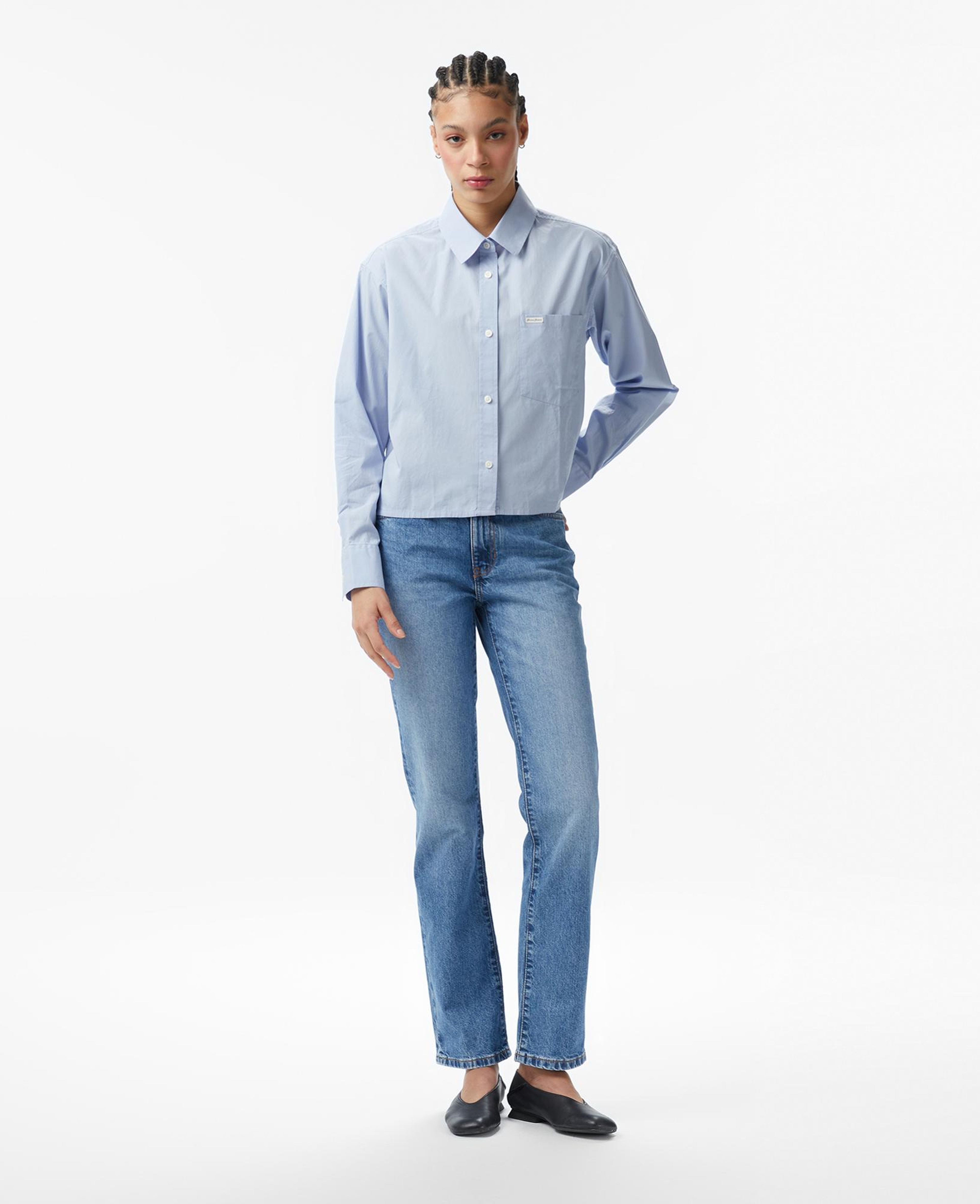 Guess Jeans Comfort Fit Kadın Mavi Gömlek