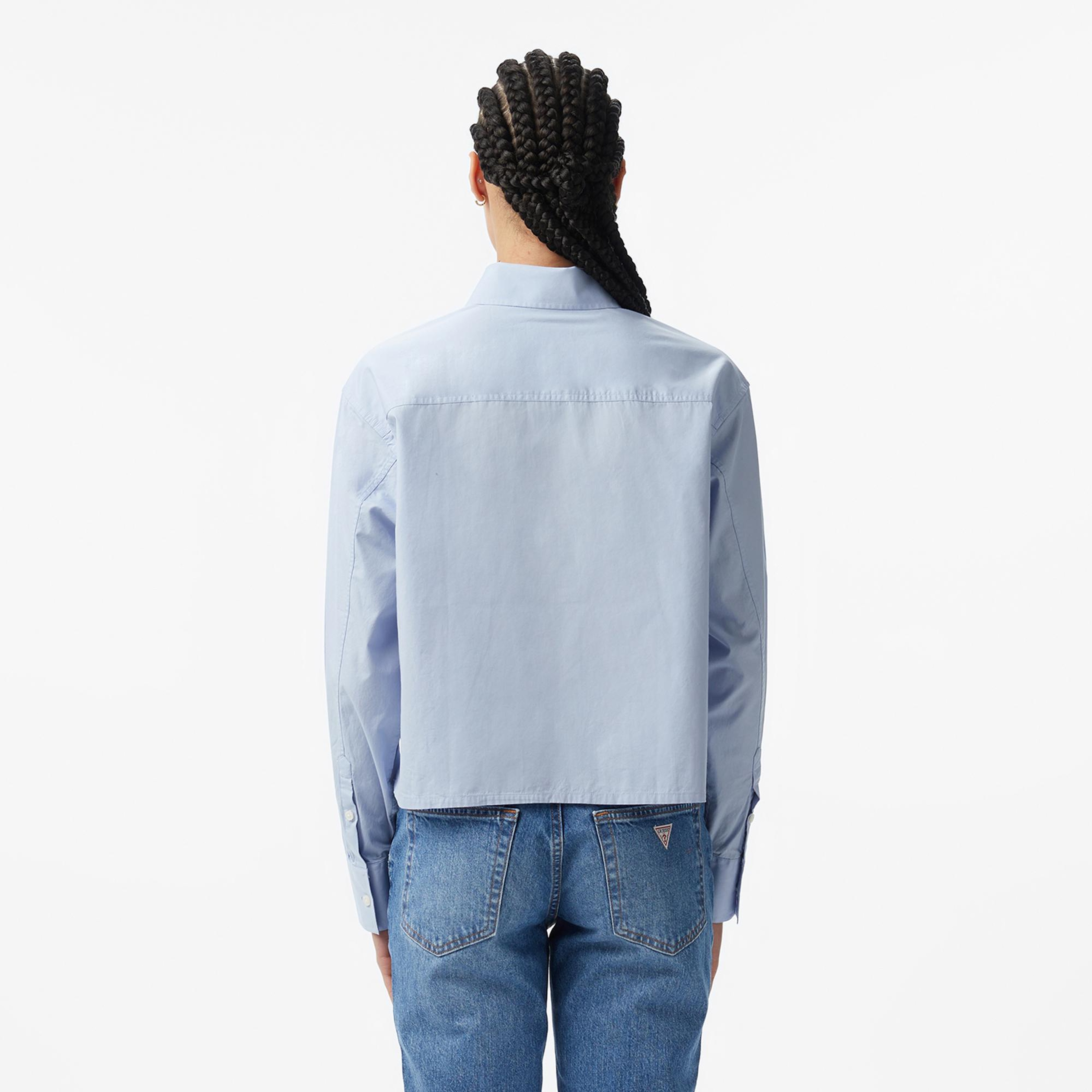 Guess Jeans Comfort Fit Kadın Mavi Gömlek