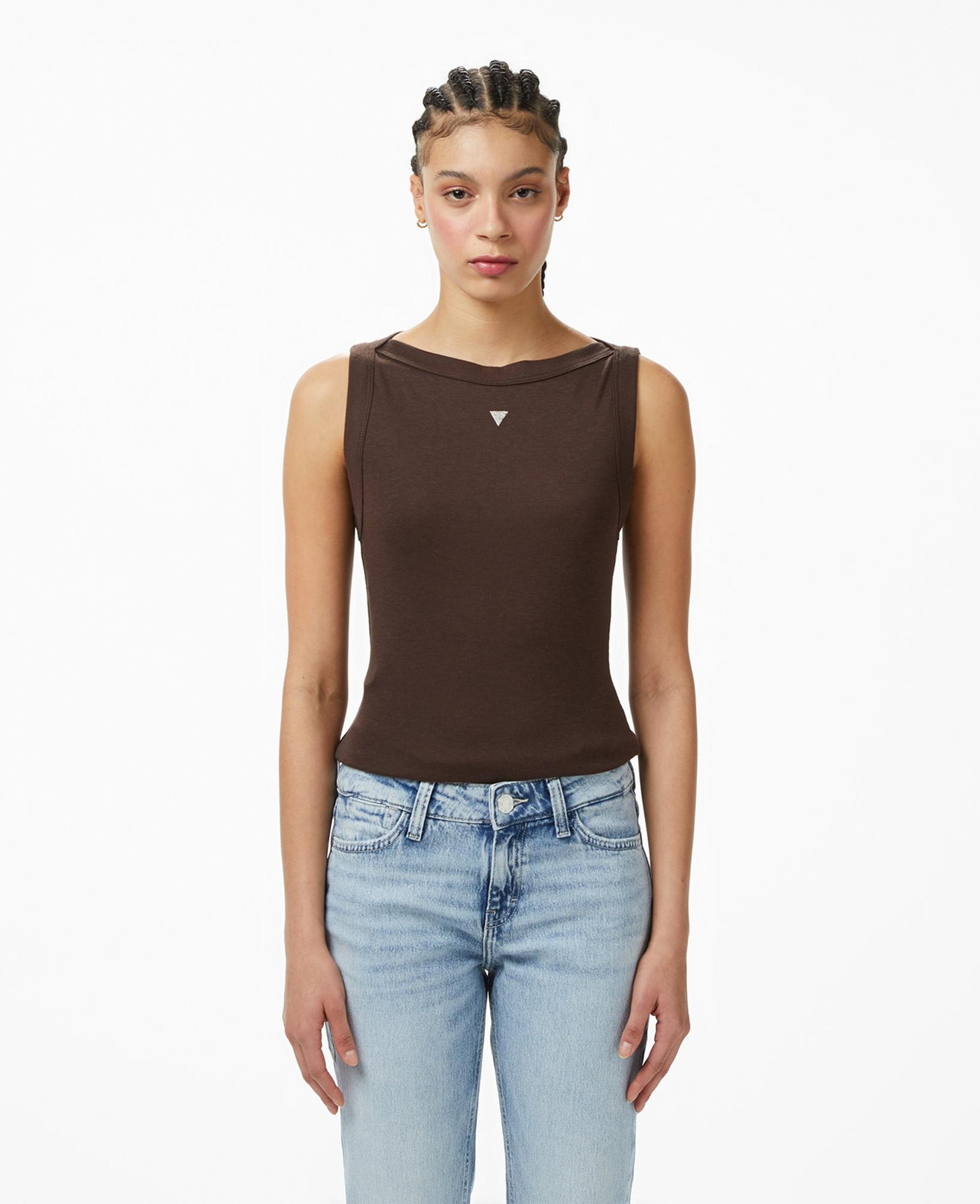 Guess Tina Ipek Karışımlı Kadın Kahverengi T-Shirt