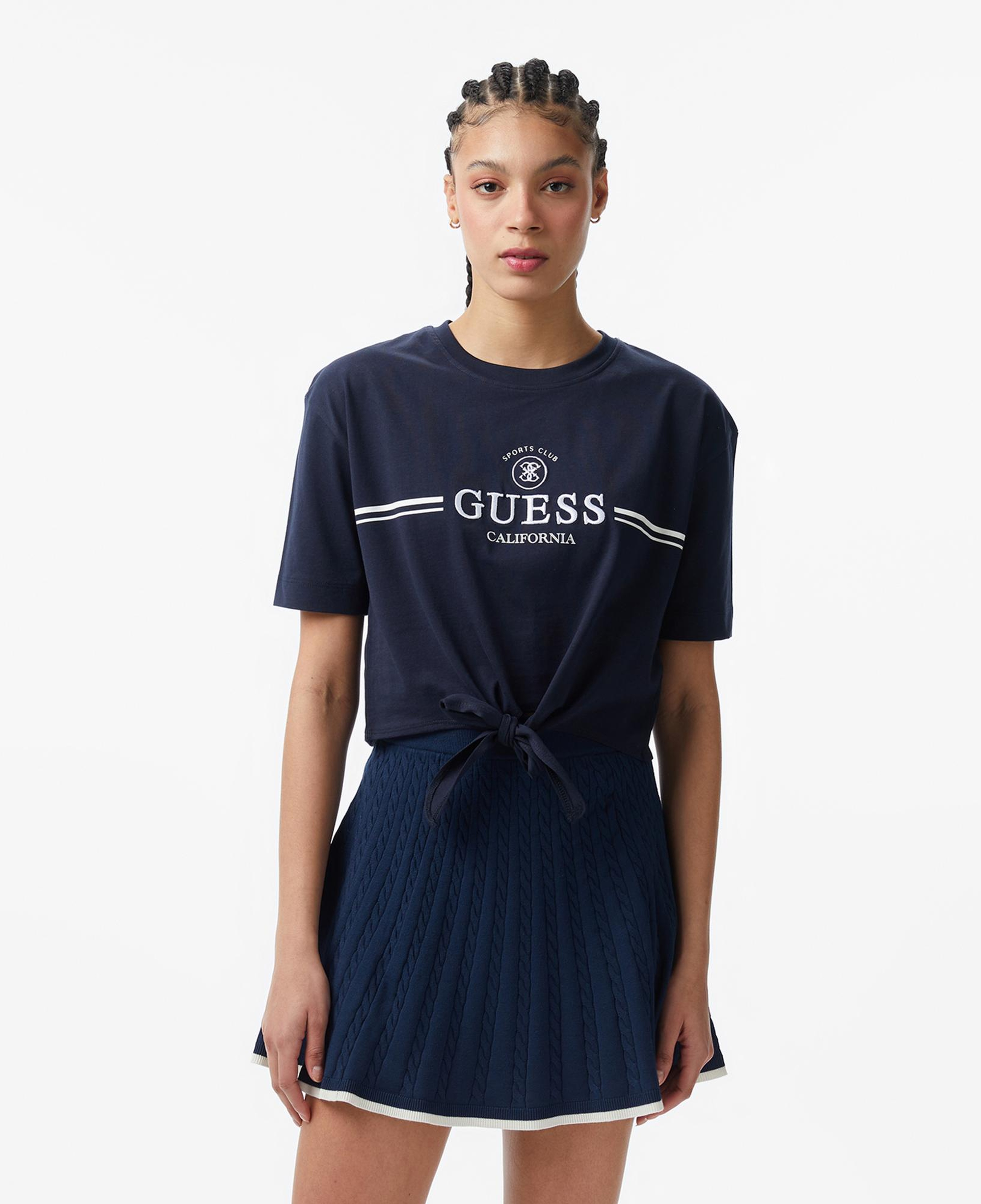 Guess Stream Aktif Boxy Fit Kadın Lacivert T-Shirt