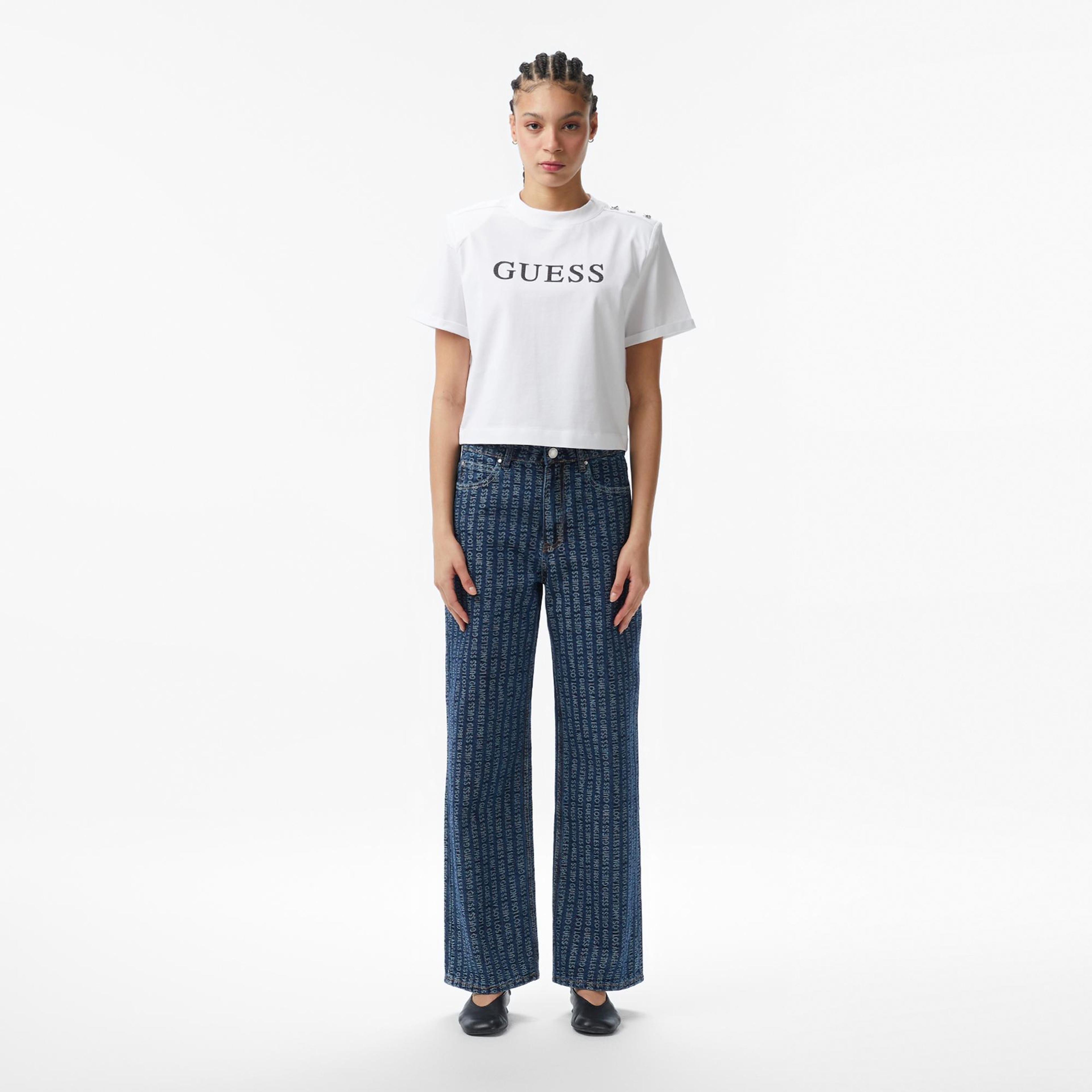 Guess Marina Regular Fit Kadın Beyaz T-Shirt