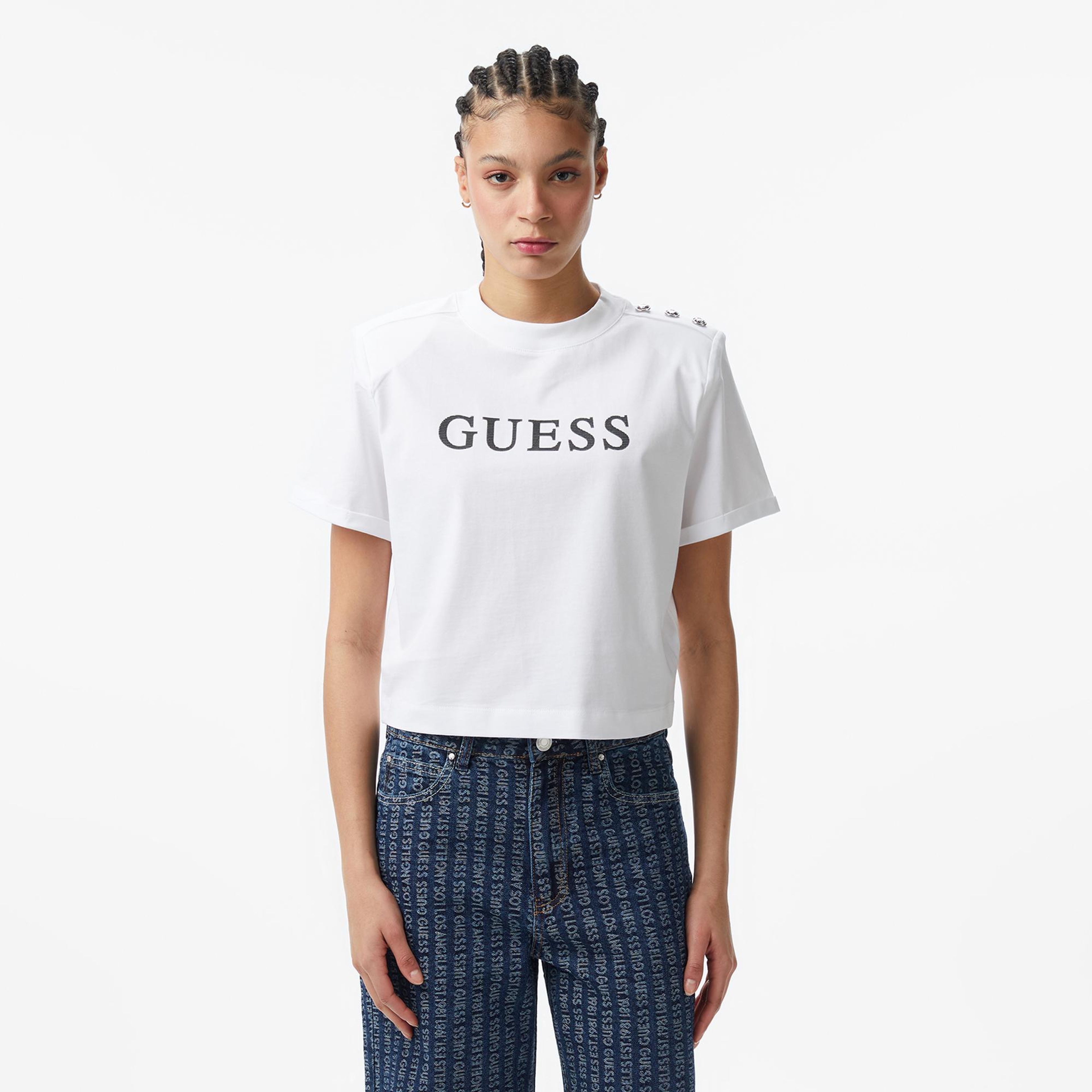 Guess Marina Regular Fit Kadın Beyaz T-Shirt