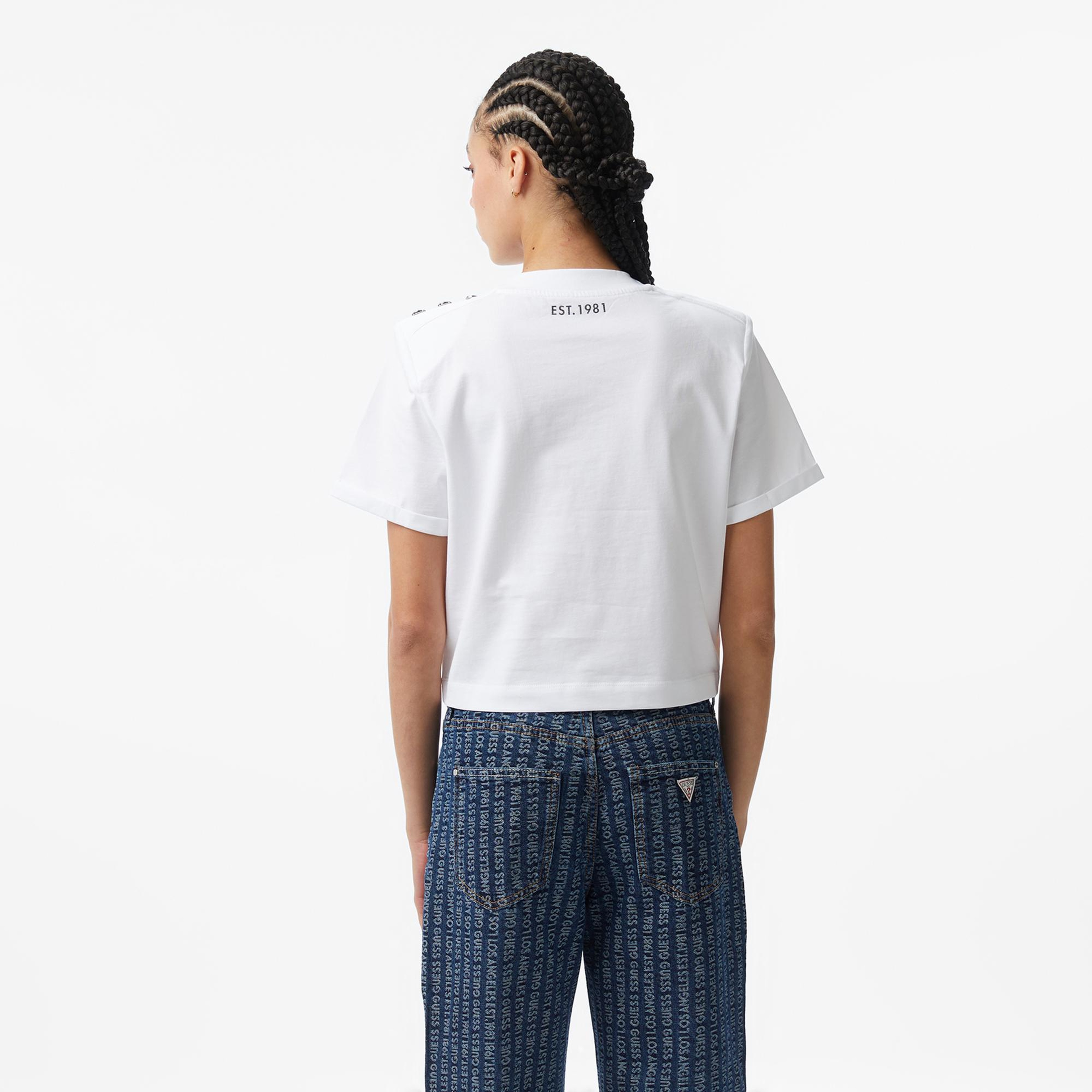 Guess Marina Regular Fit Kadın Beyaz T-Shirt