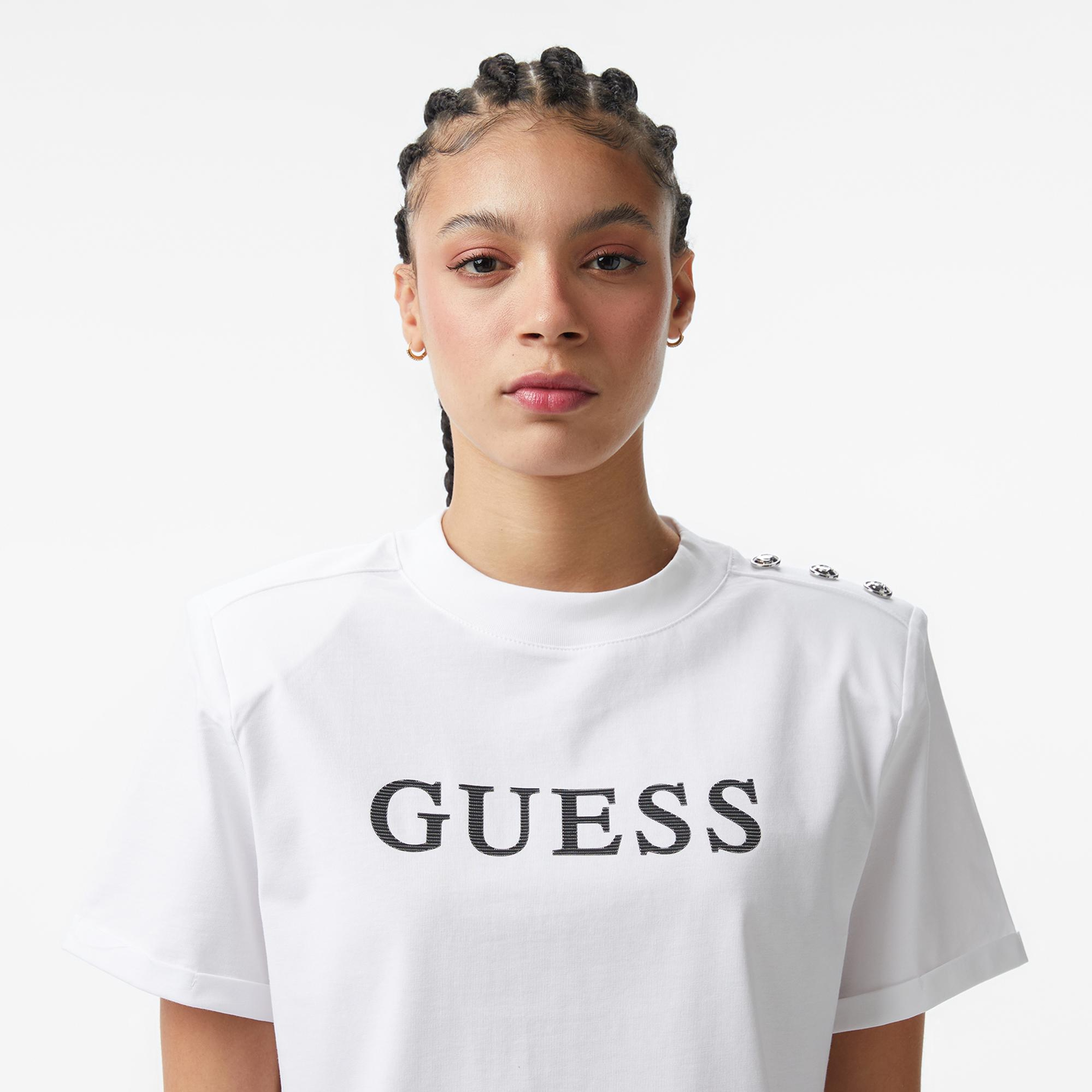Guess Marina Regular Fit Kadın Beyaz T-Shirt