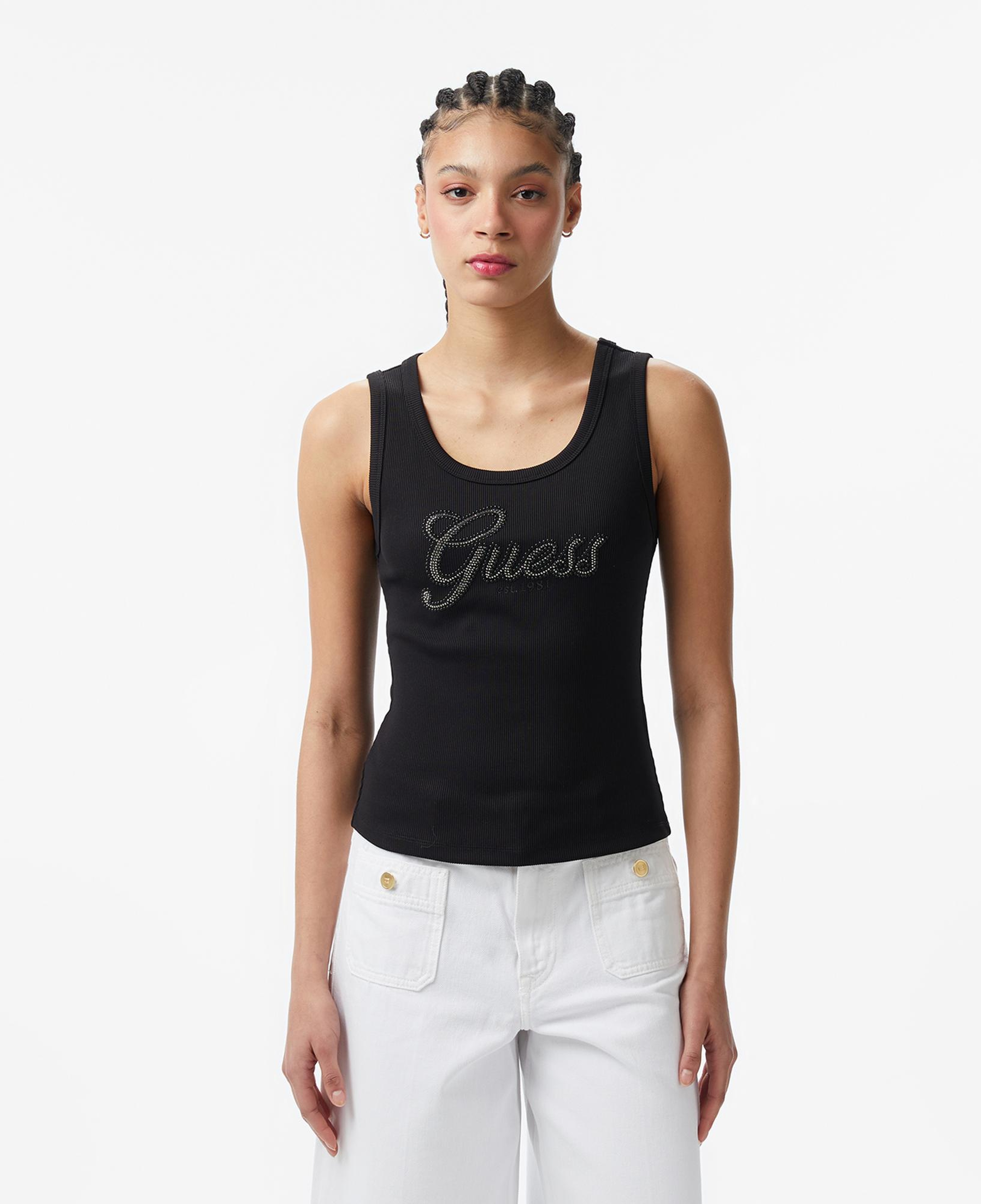 Guess Script Kadın Siyah T-Shirt