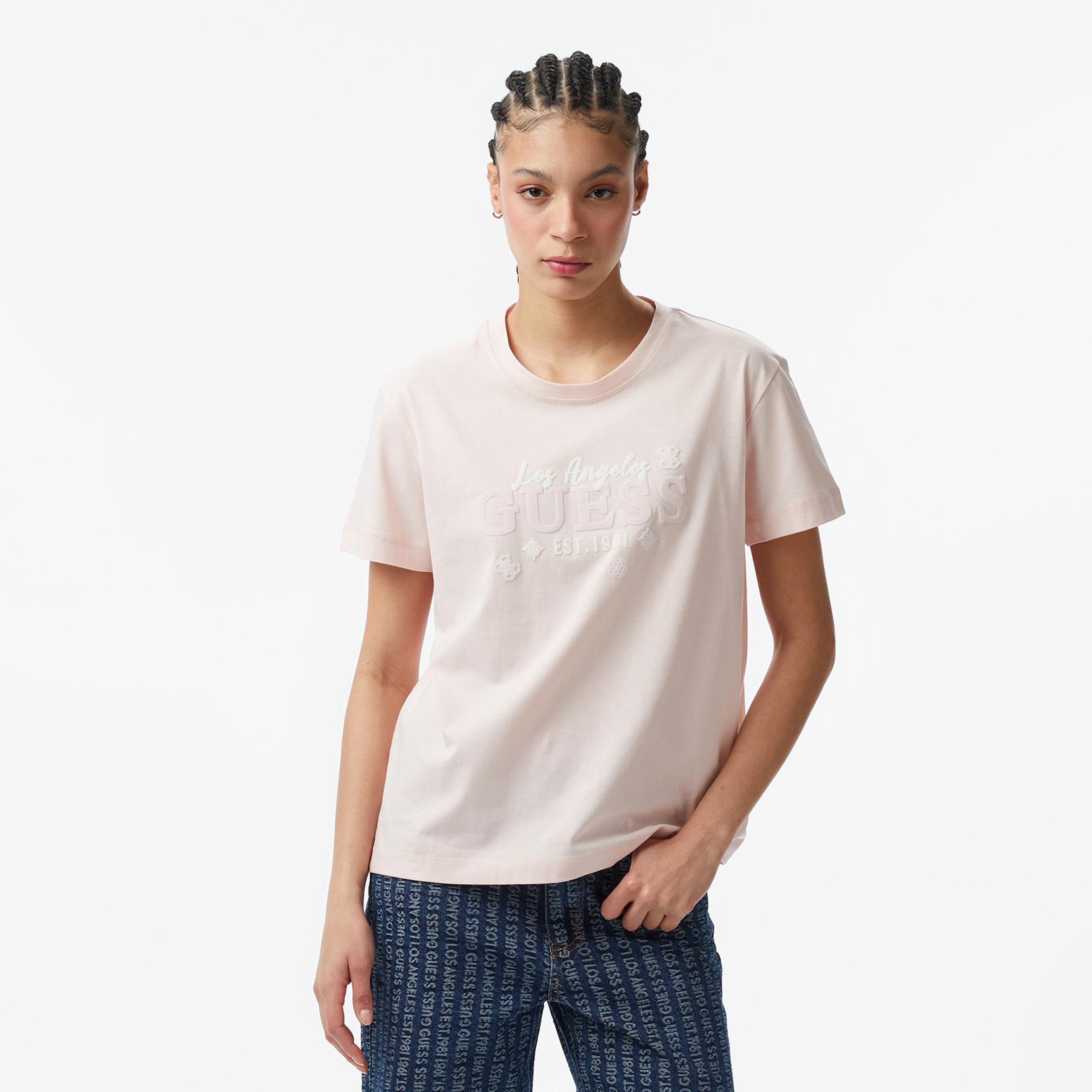 Guess Agnes Aktif Regular Fit Kadın Pembe T-Shirt