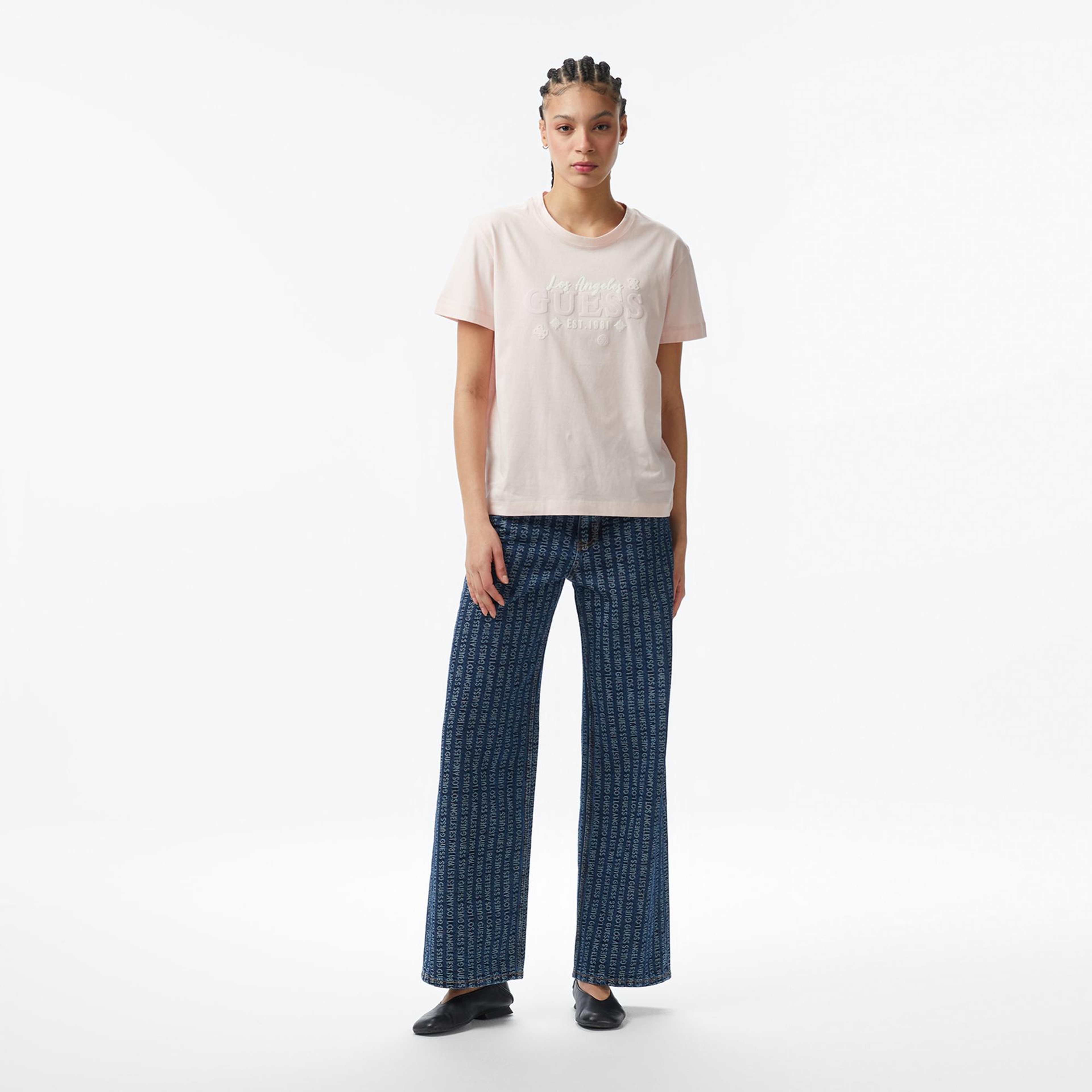 Guess Agnes Aktif Regular Fit Kadın Pembe T-Shirt