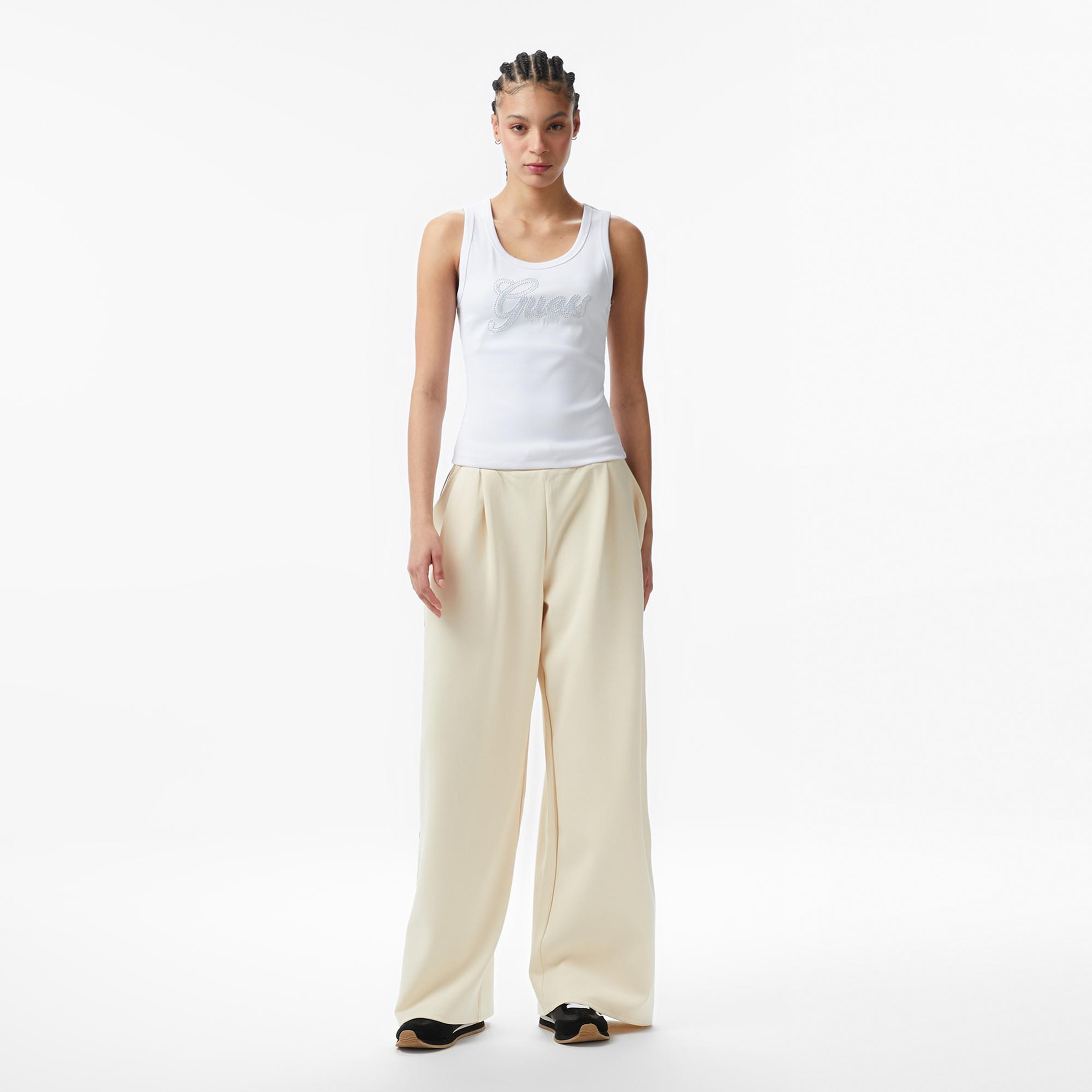 Guess Script Kadın Beyaz T-Shirt