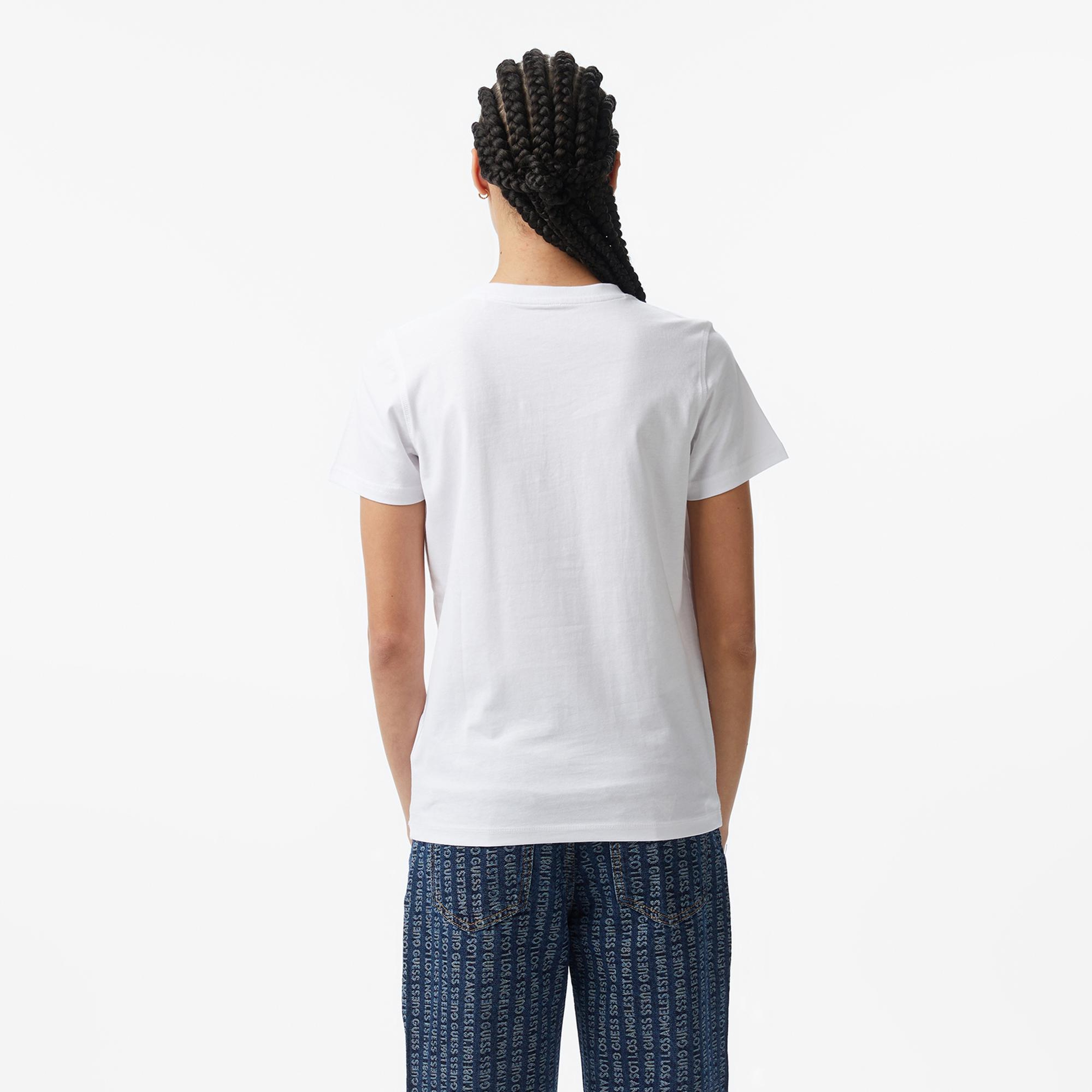 Guess Oversize Fit Kadın Beyaz T-Shirt