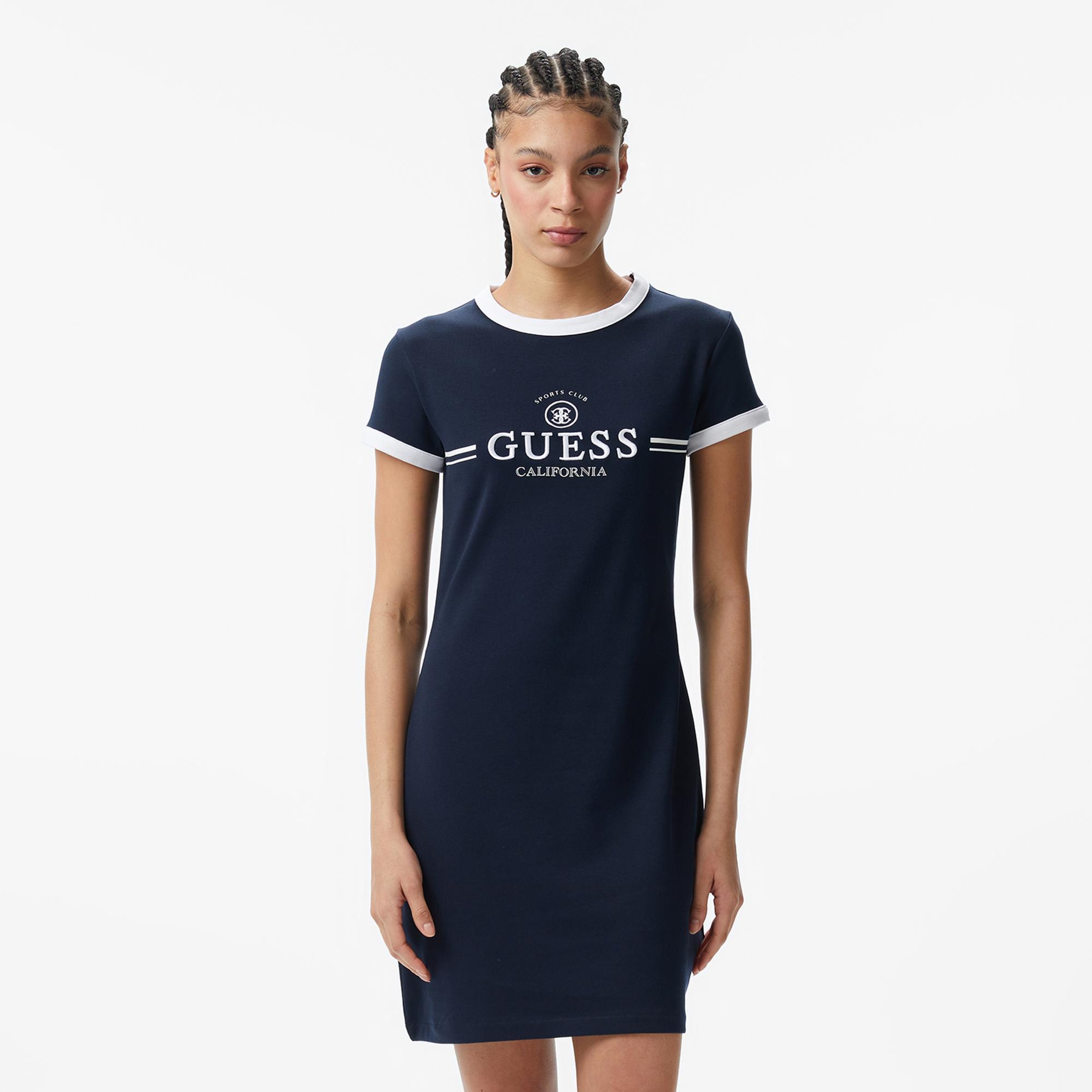 Guess Mila Aktif Straplez Kadın Lacivert Elbise