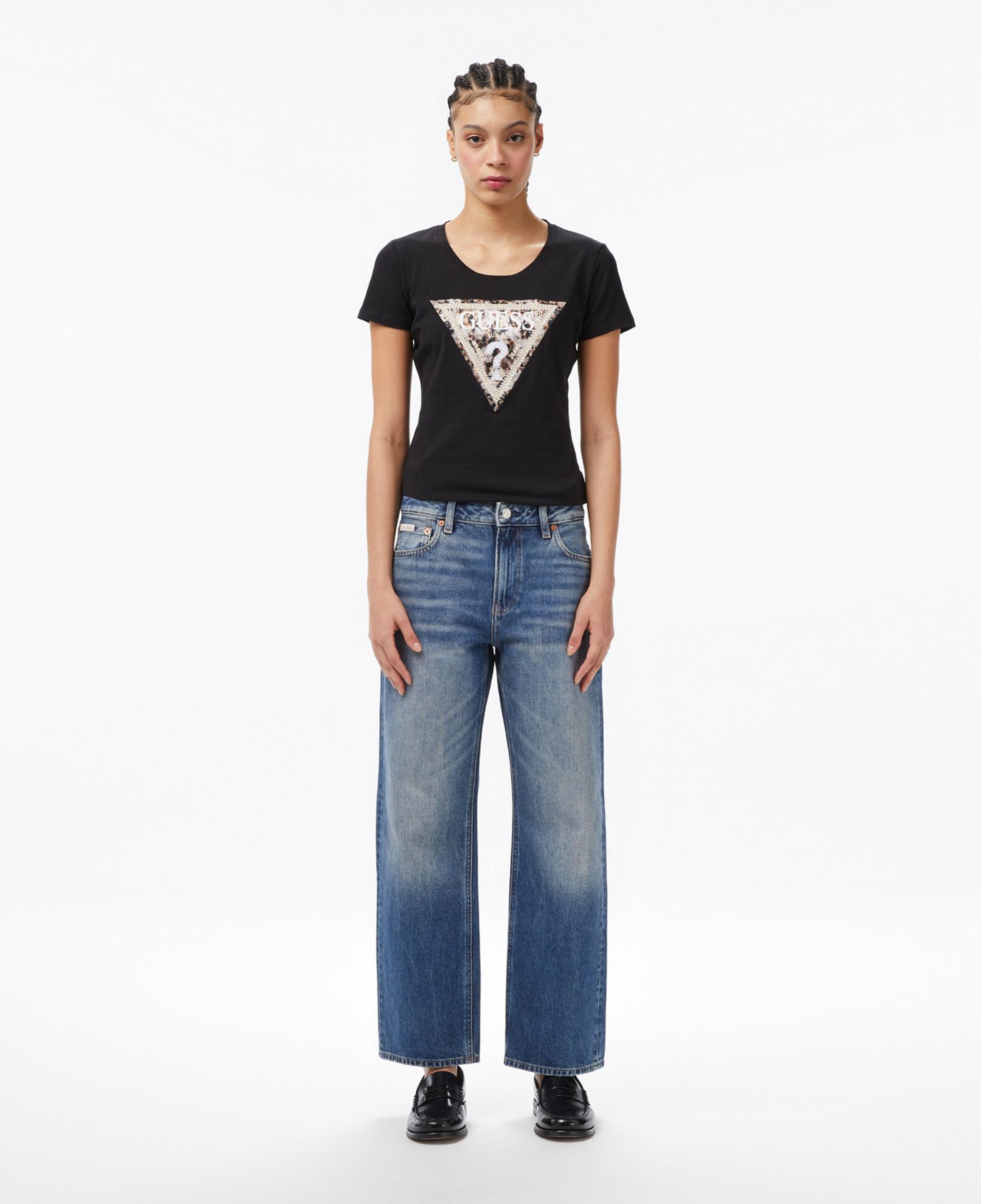 Guess Slim Fit Kadın Siyah T-Shirt