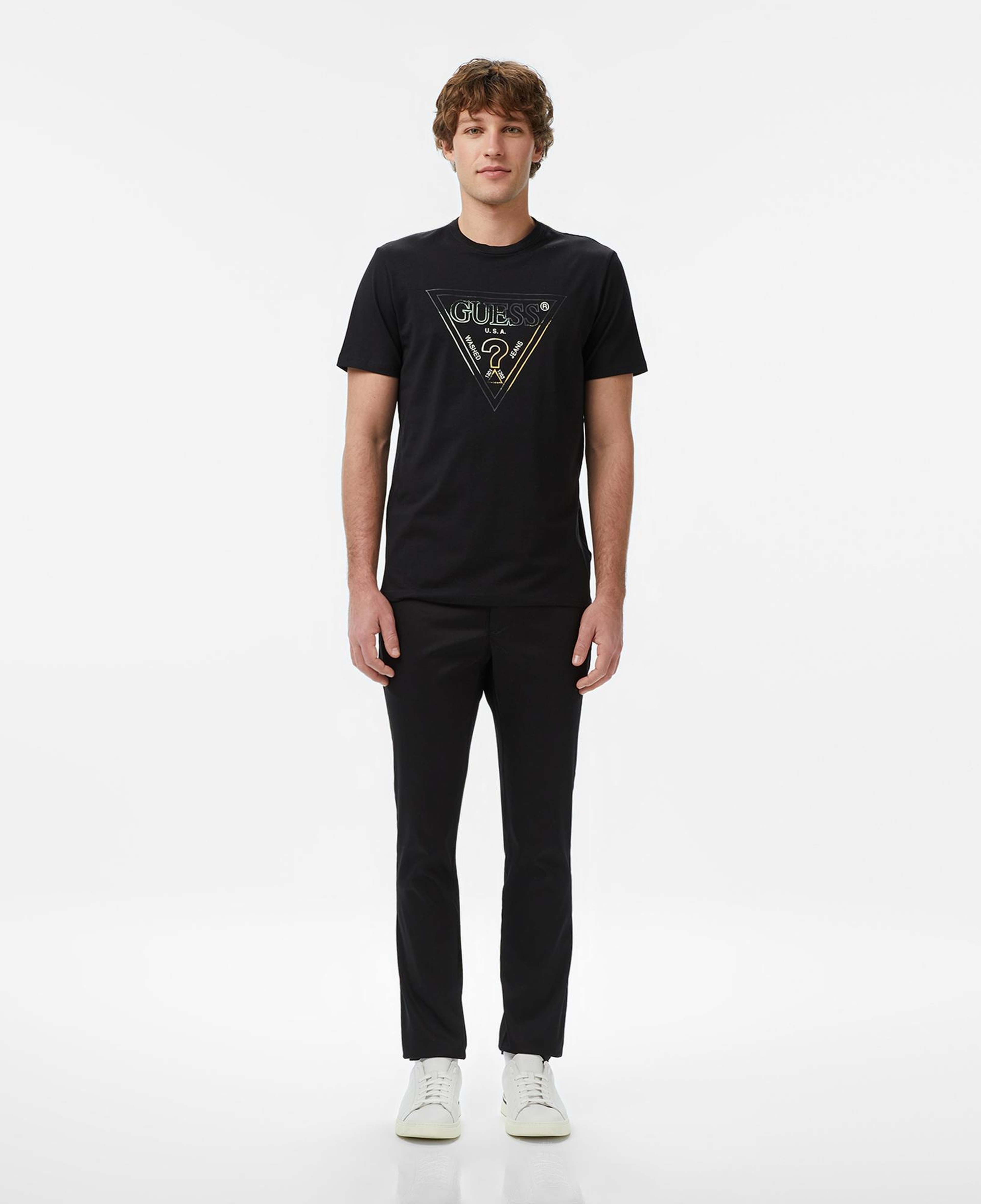Guess Slim Fit Erkek Siyah T-Shirt