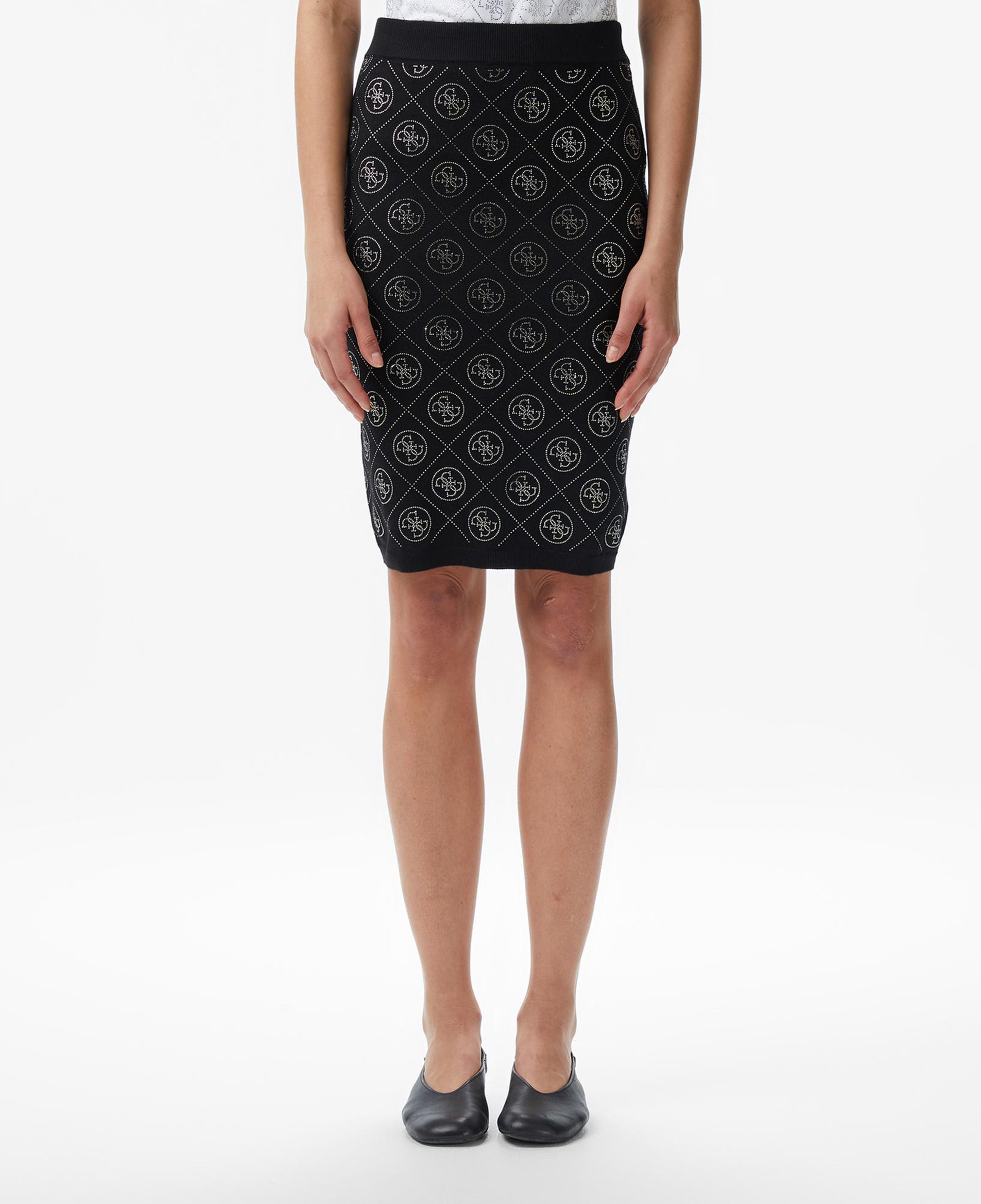 Guess Rhinestones Yün Karışımlı Kalem Fit Kadın Siyah Etek