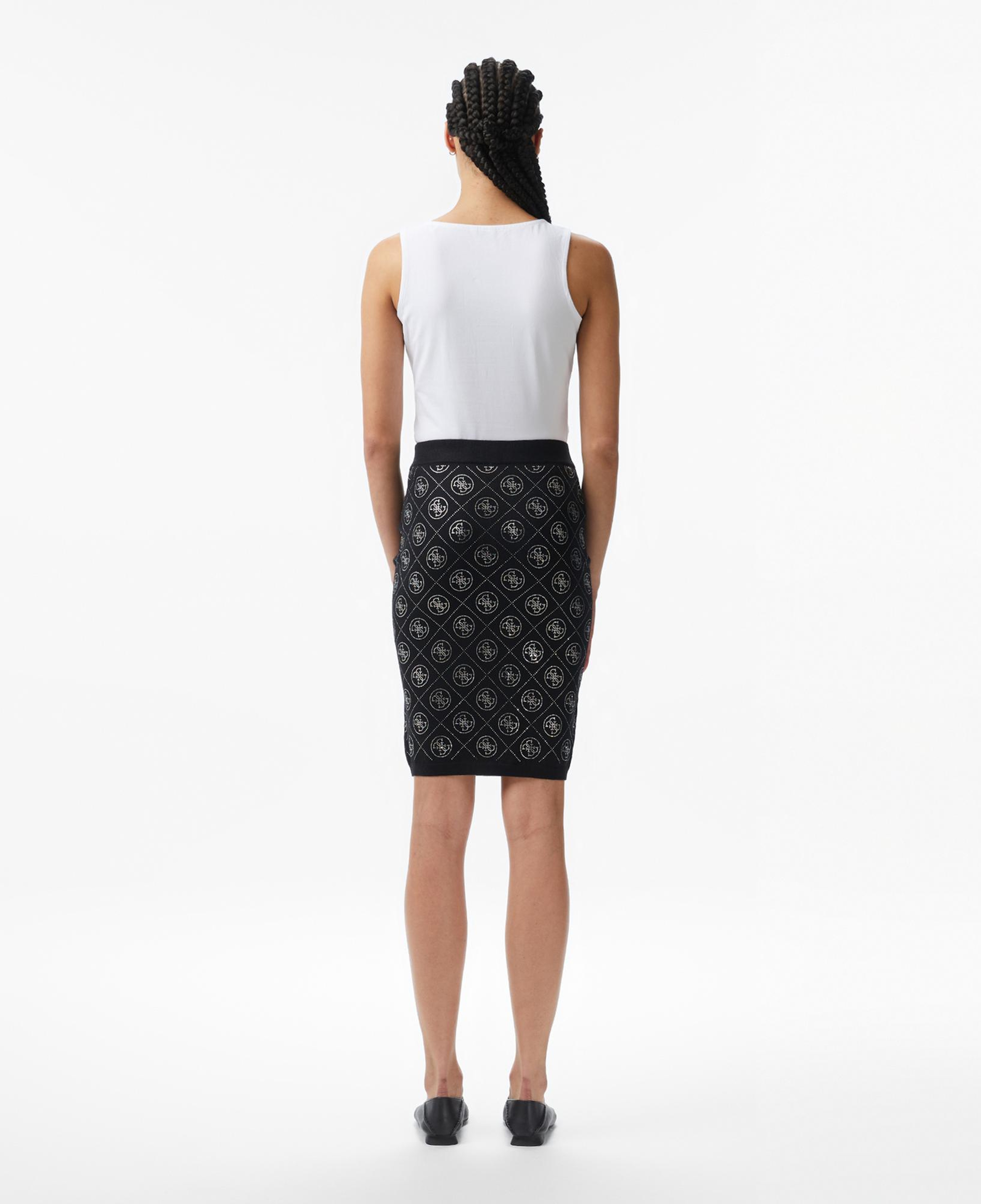 Guess Rhinestones Yün Karışımlı Kalem Fit Kadın Siyah Etek