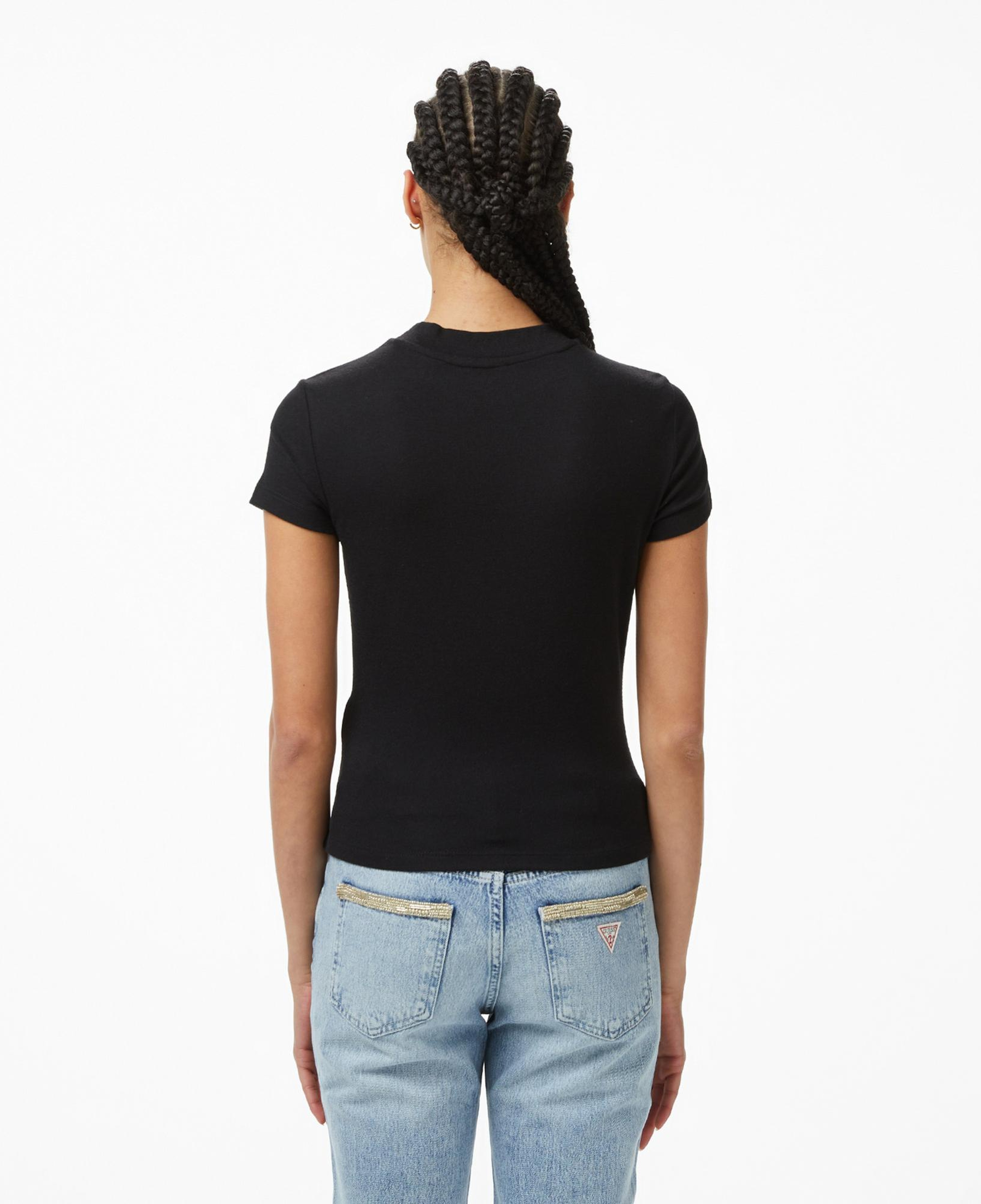 Guess Mock Yün Ipek Karışımlı Top Kadın Siyah T-Shirt