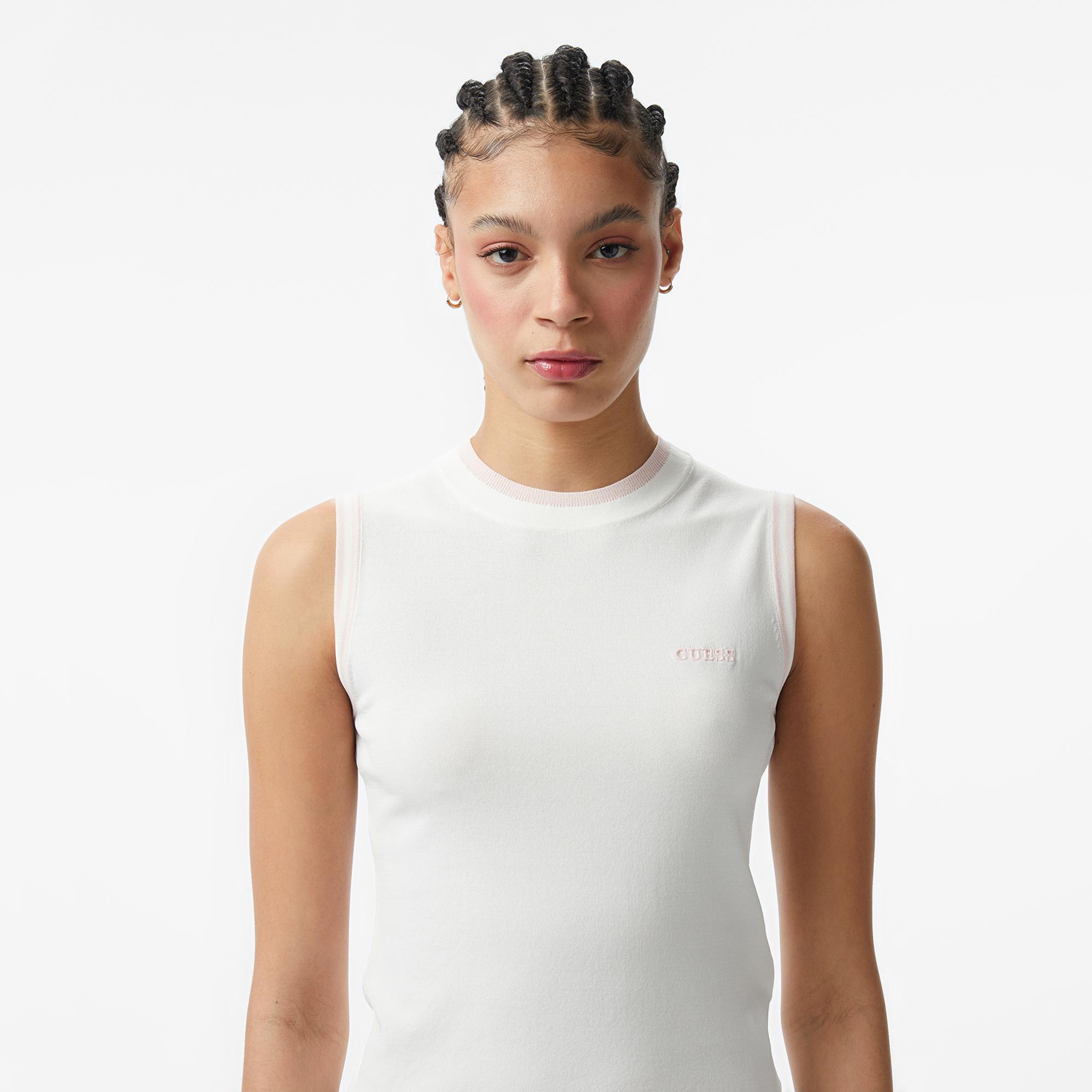 Guess Gabry Aktif Kadın Krem Sweatshirt