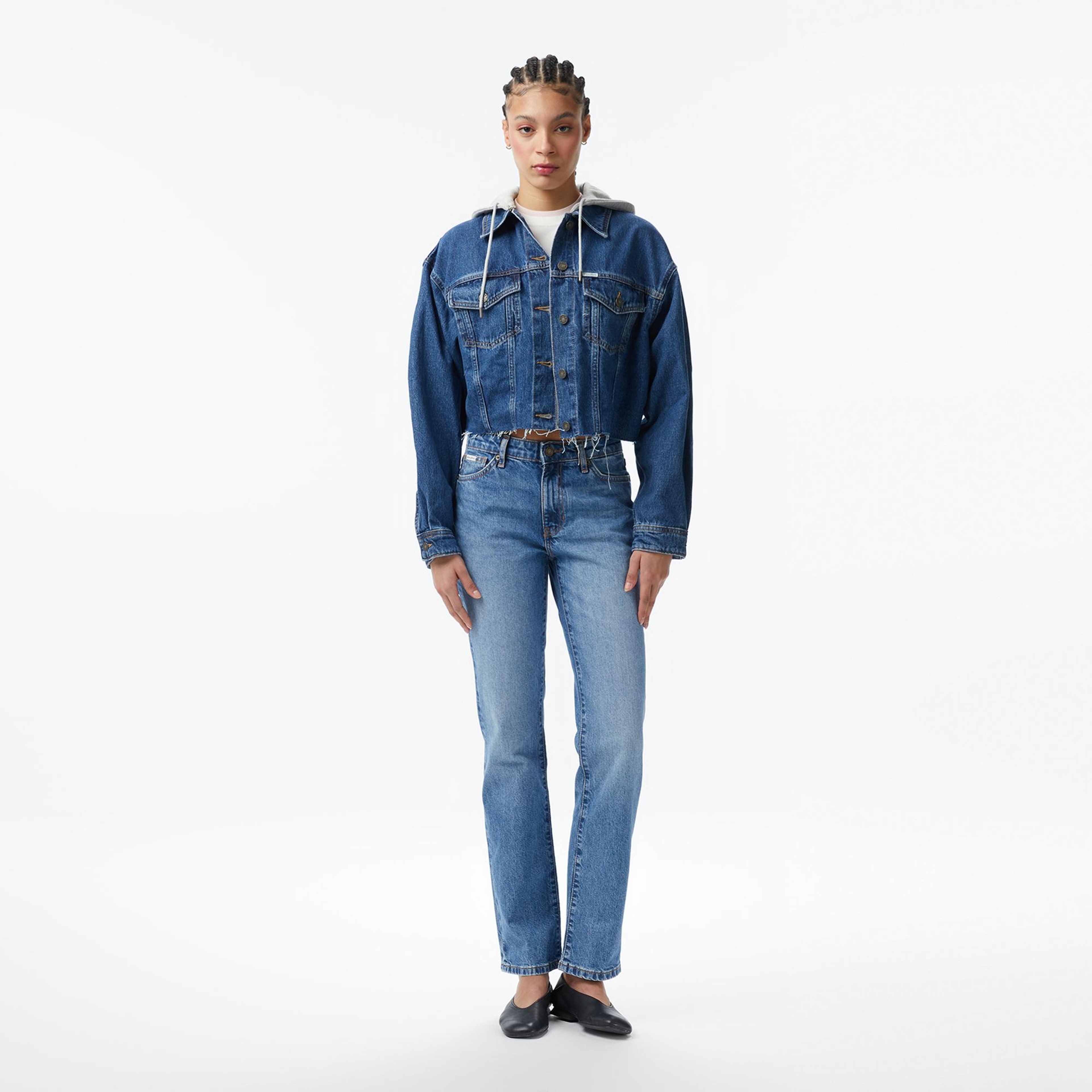 Guess Jeans Denim Kadın Mavi Ceket