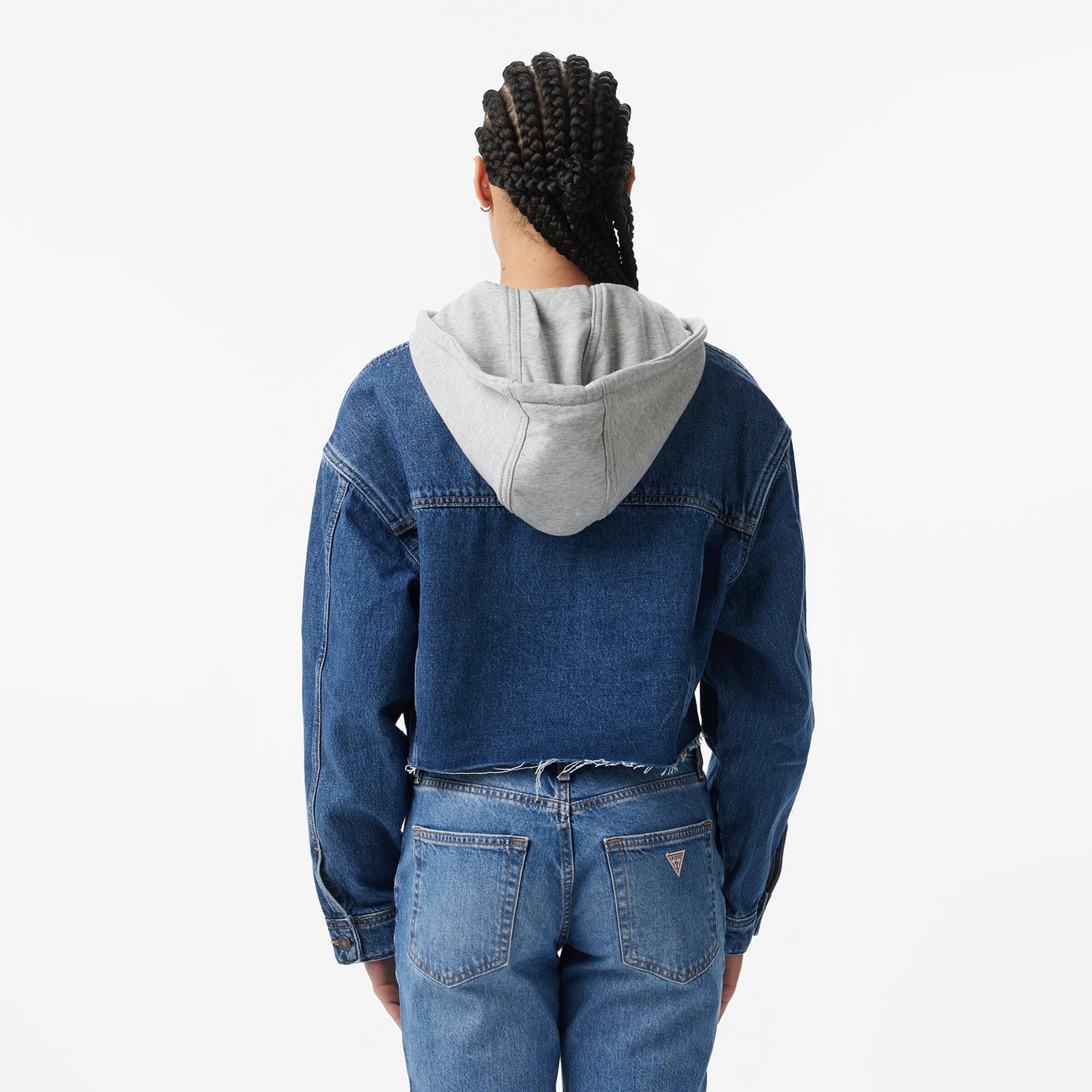 Guess Jeans Denim Kadın Mavi Ceket