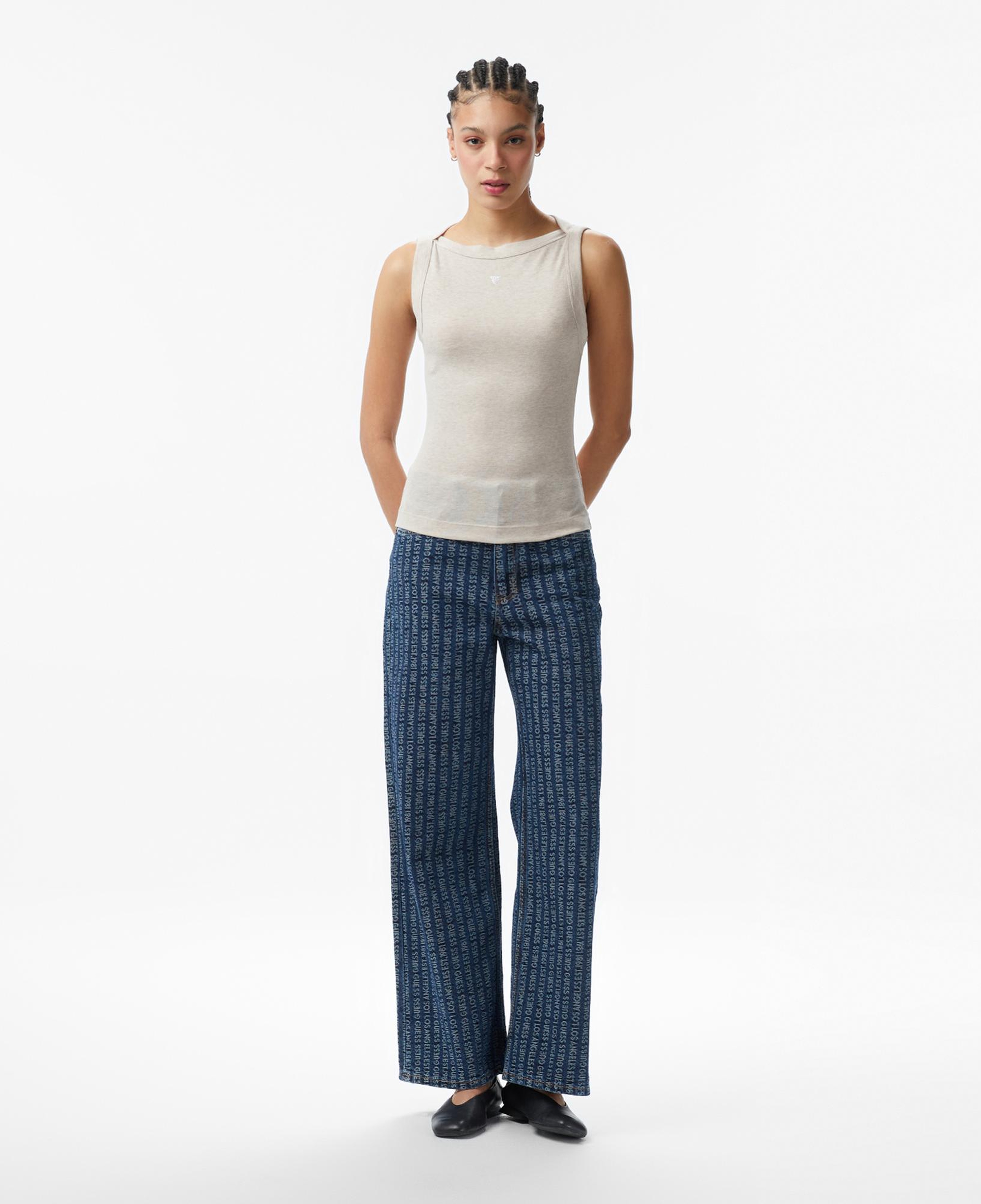 Guess Tina Ipek Karışımlı Kadın Mavi T-Shirt