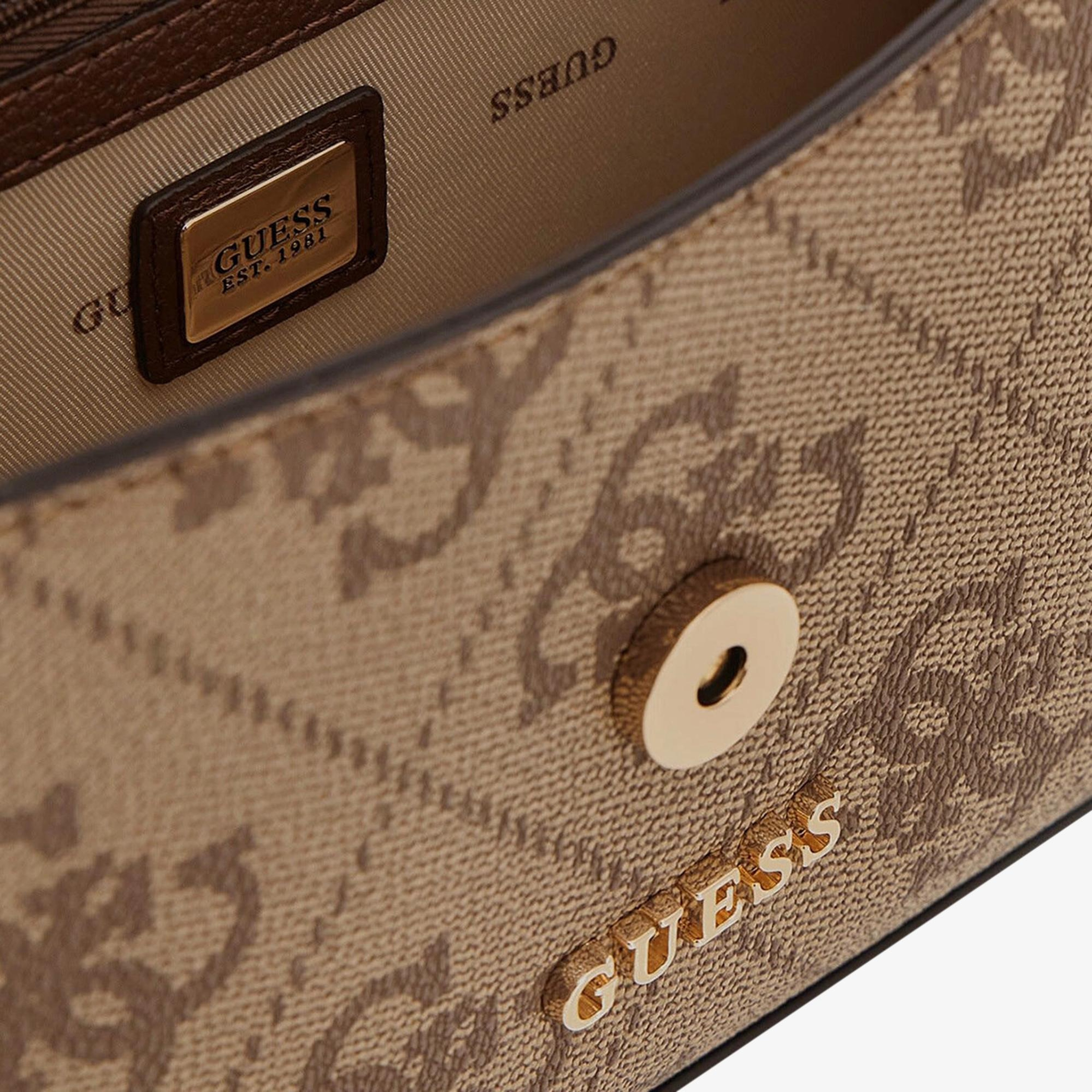 Guess Karnilla Logo Kadın Kahverengi El Çantası