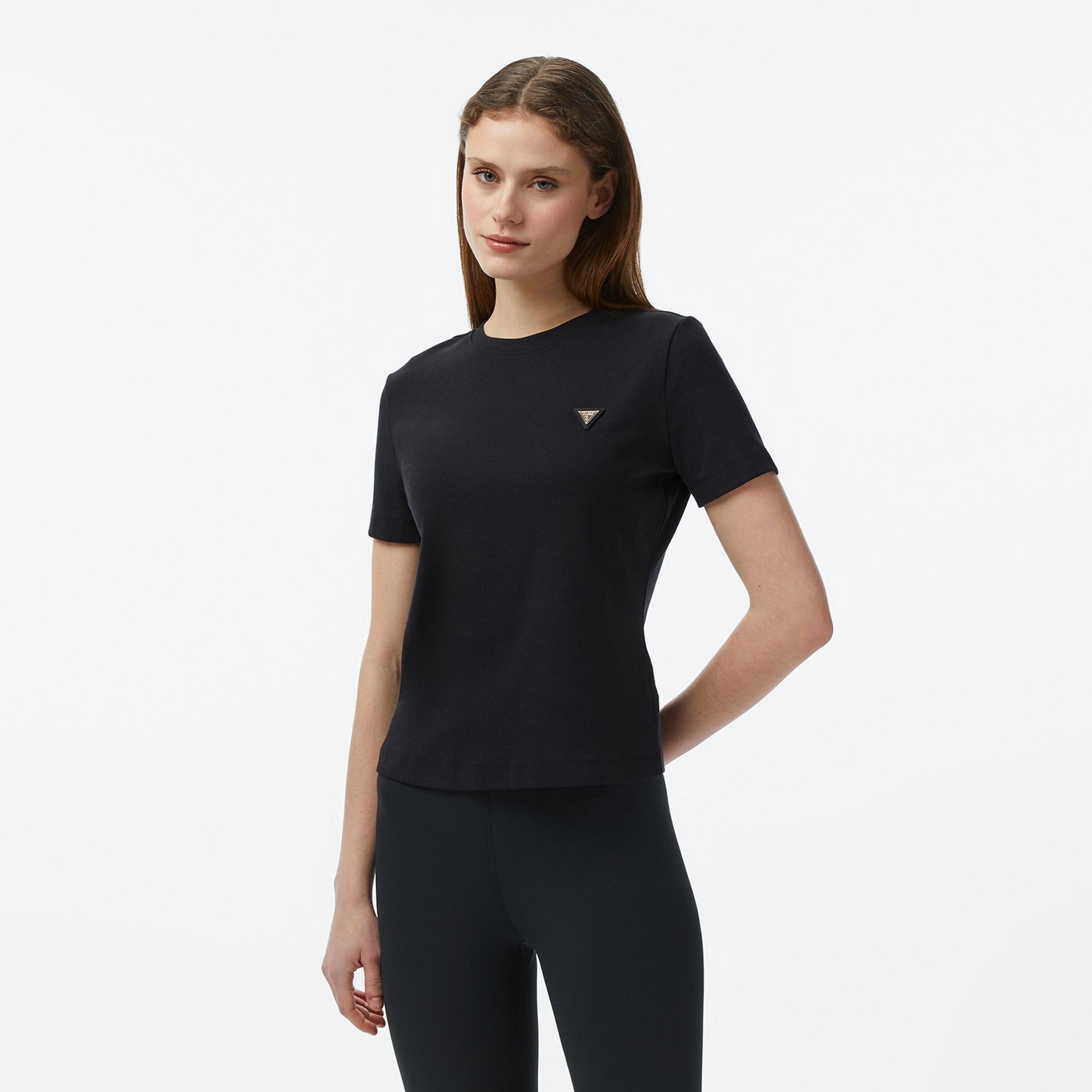 Guess Sonia Aktif Modal Karışımlı Slim Fit Kadın Siyah T-Shirt