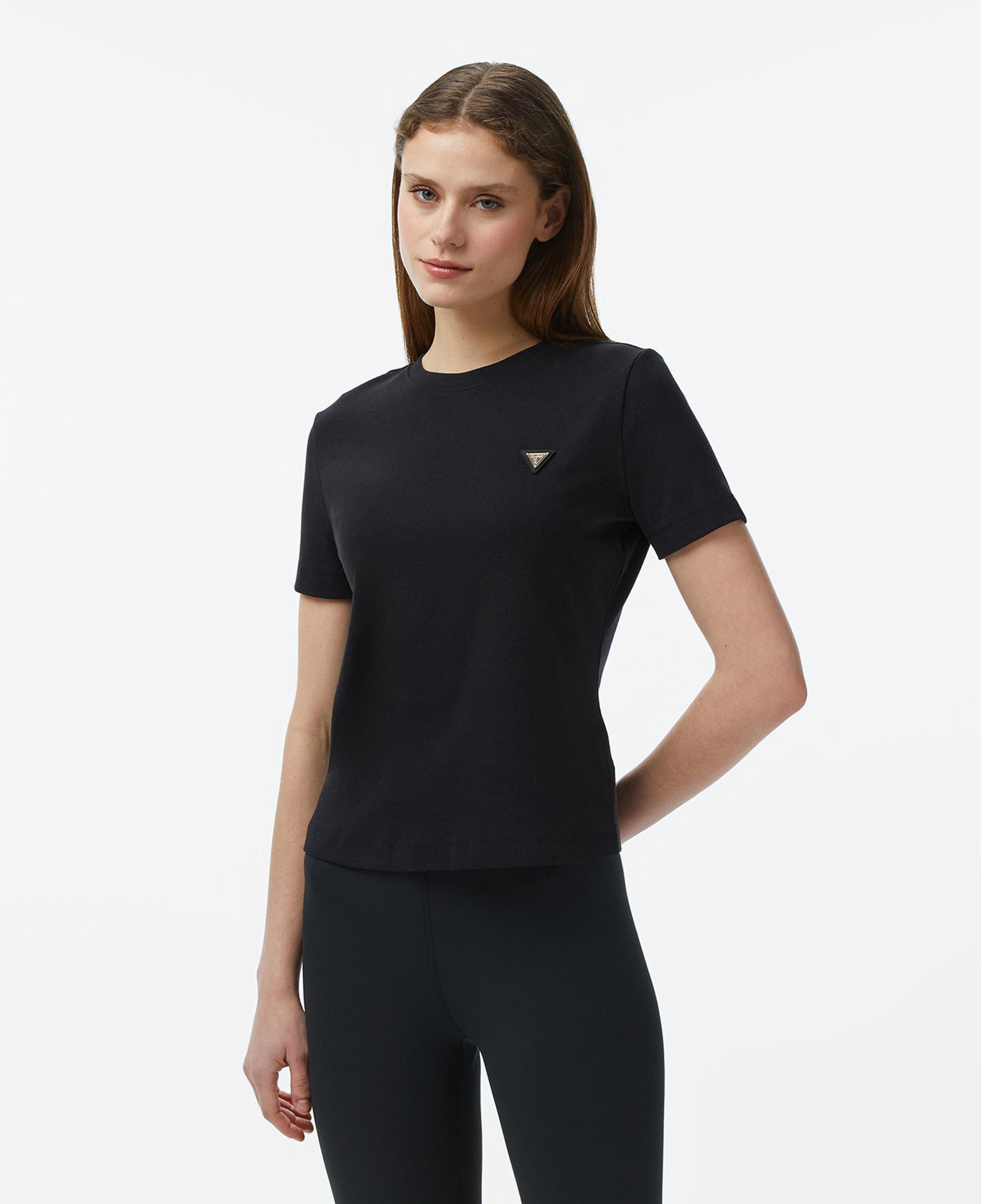 Guess Sonia Aktif Modal Karışımlı Slim Fit Kadın Siyah T-Shirt