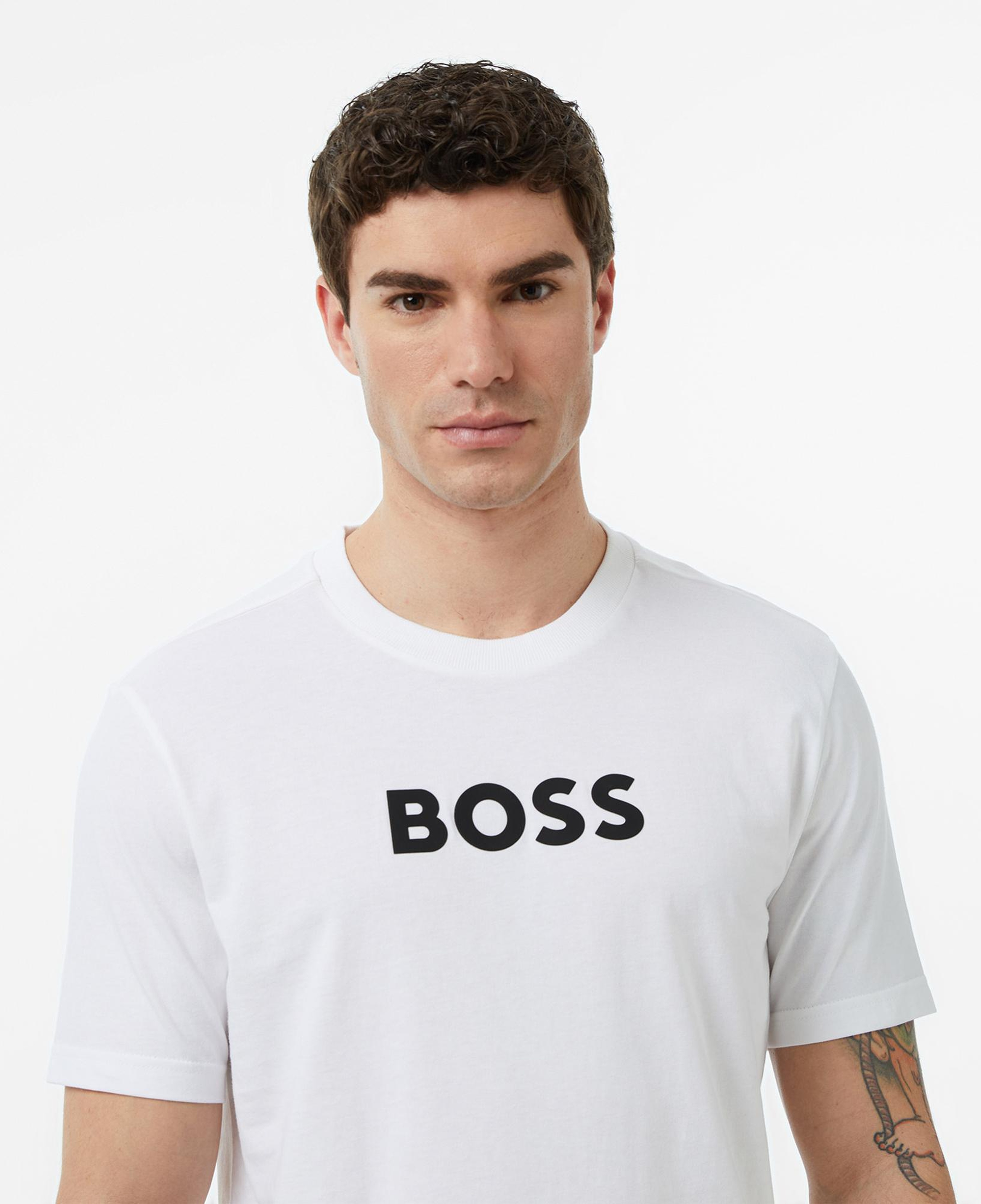 Boss TS Logo Erkek Beyaz T-Shirt