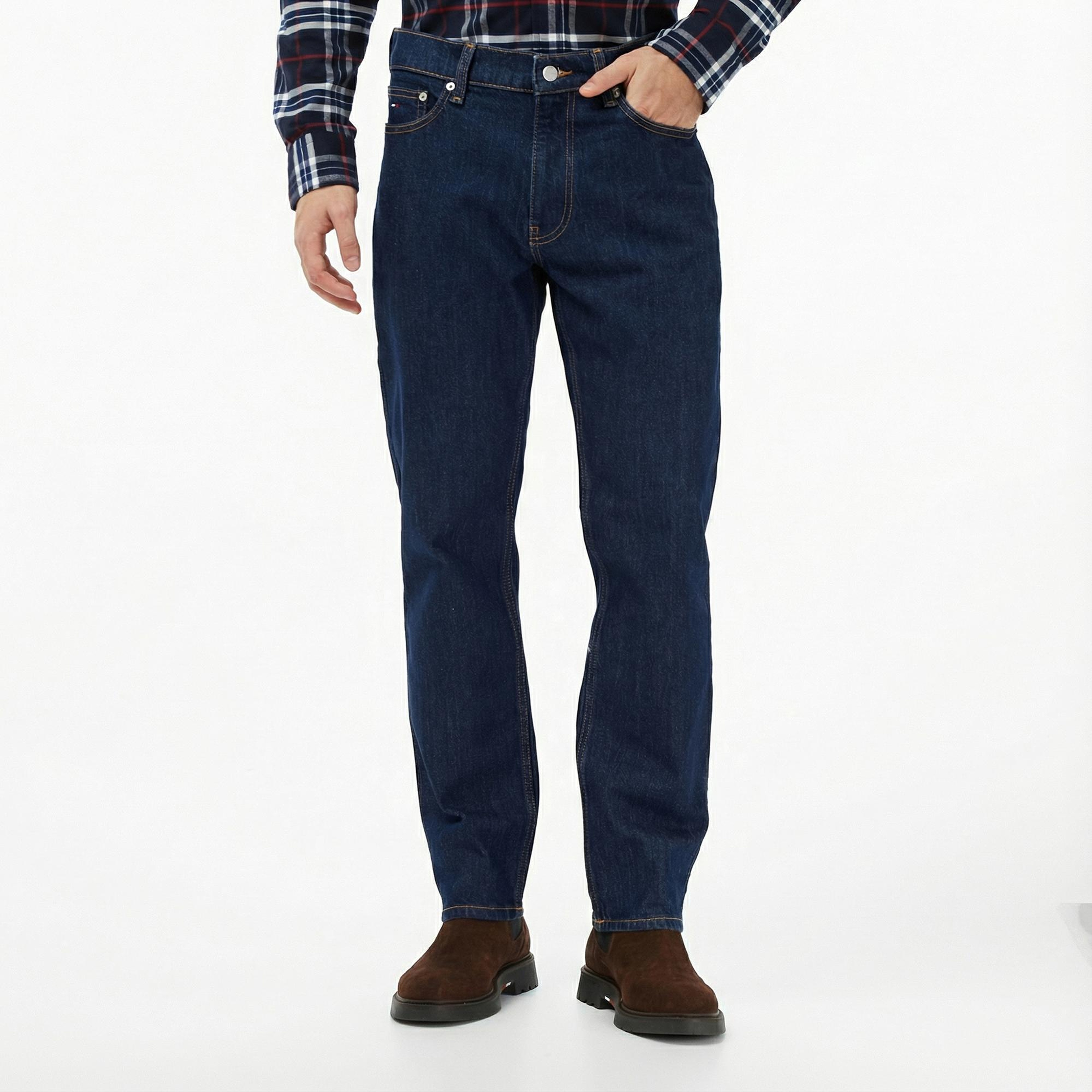 Tommy Hilfiger Ryan Slim Di4156 Erkek Koyu Mavi Straight Jean