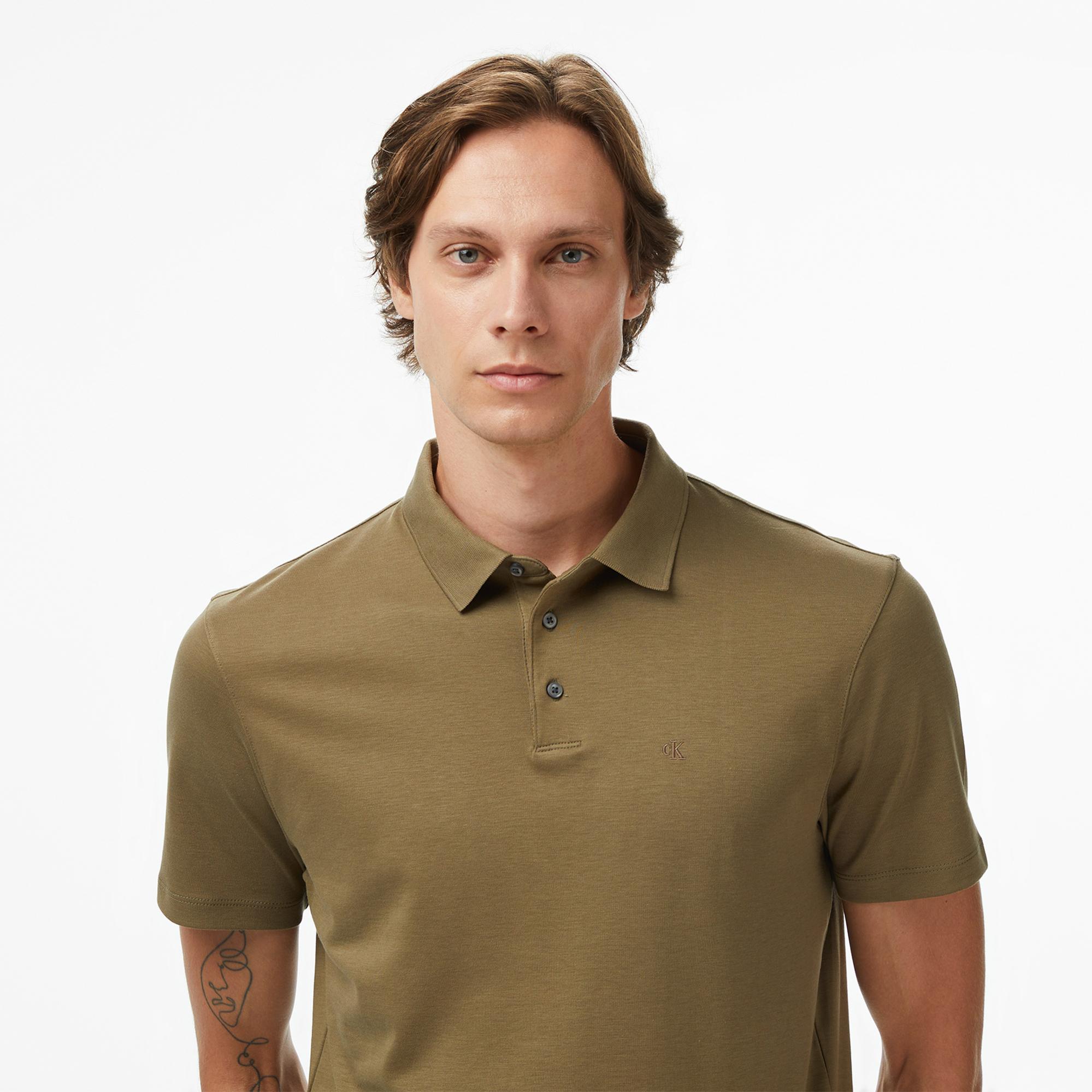 Calvin Klein Supima Chest Erkek Haki Polo