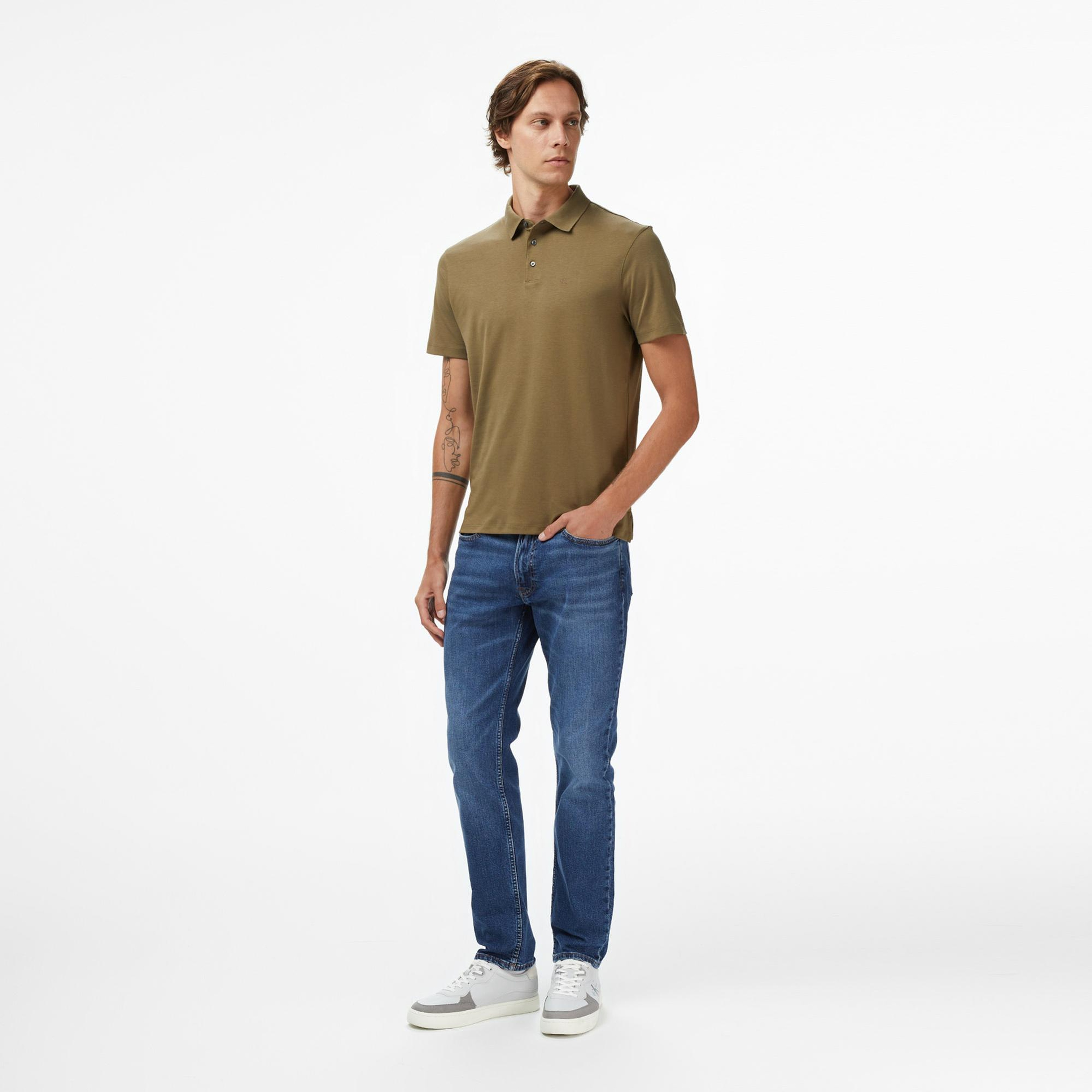 Calvin Klein Supima Chest Erkek Haki Polo