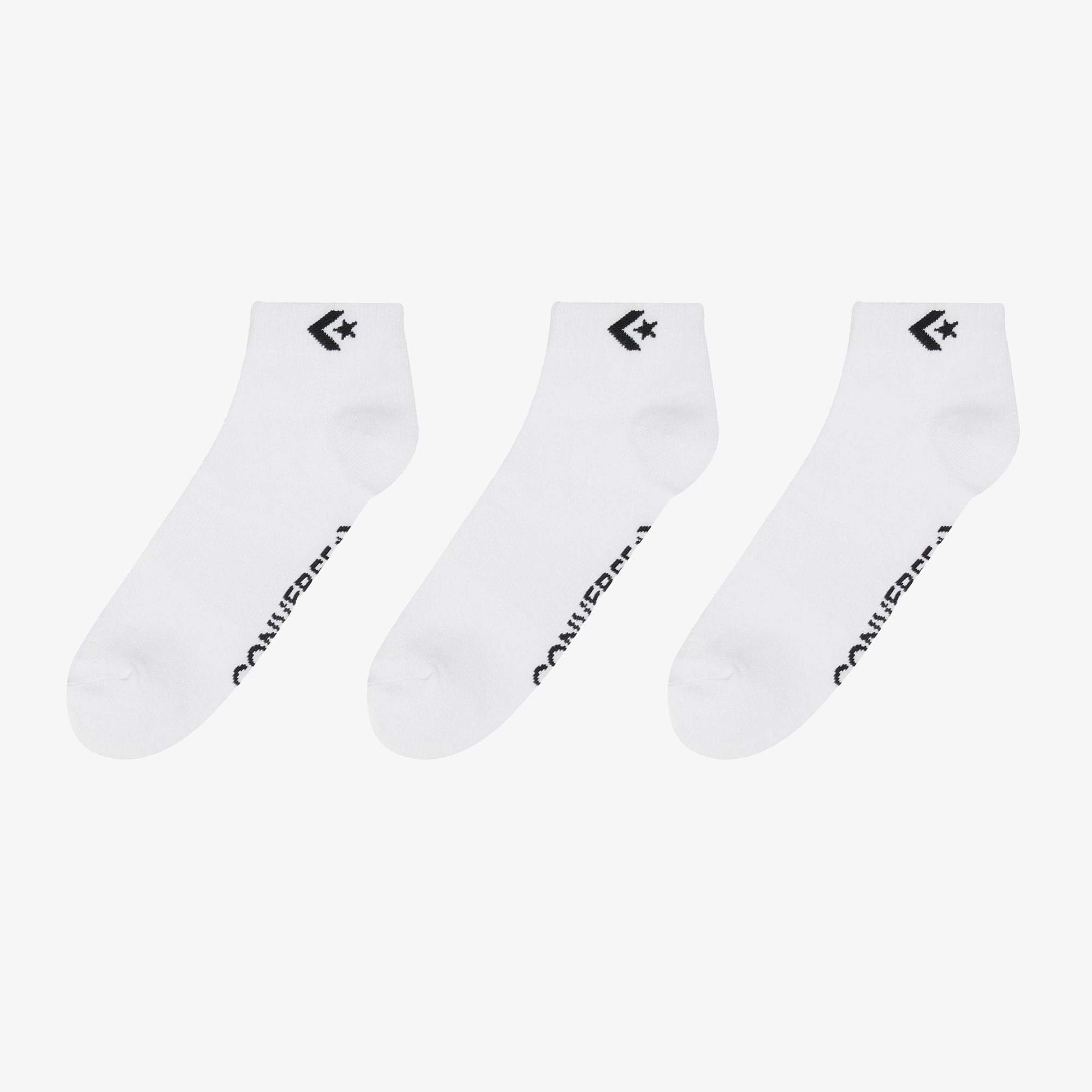 Converse Star Chevron Unisex 3'lü Beyaz Kısa Çorap