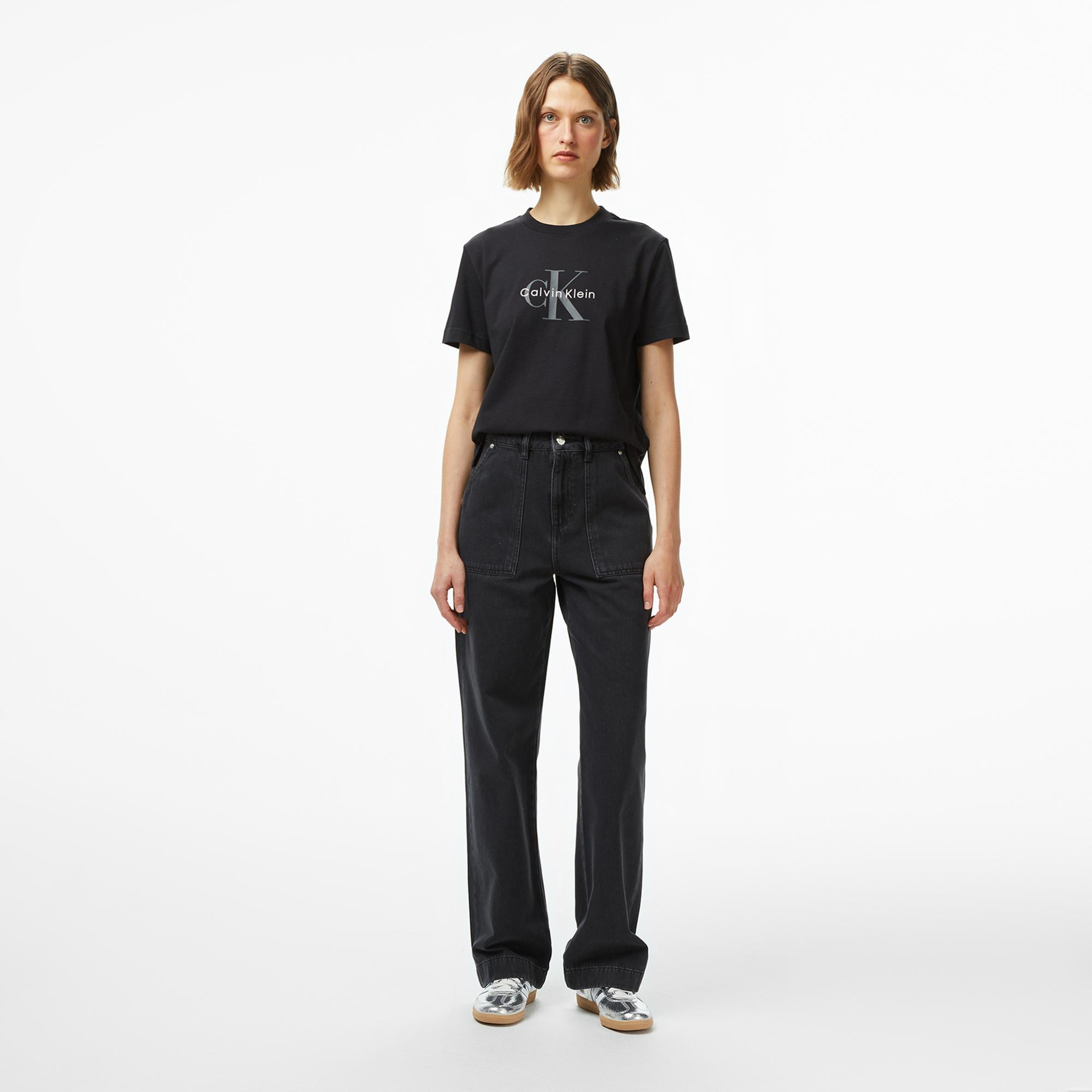 Calvin Klein Hero Classic Monologo Kadın Siyah T-Shirt