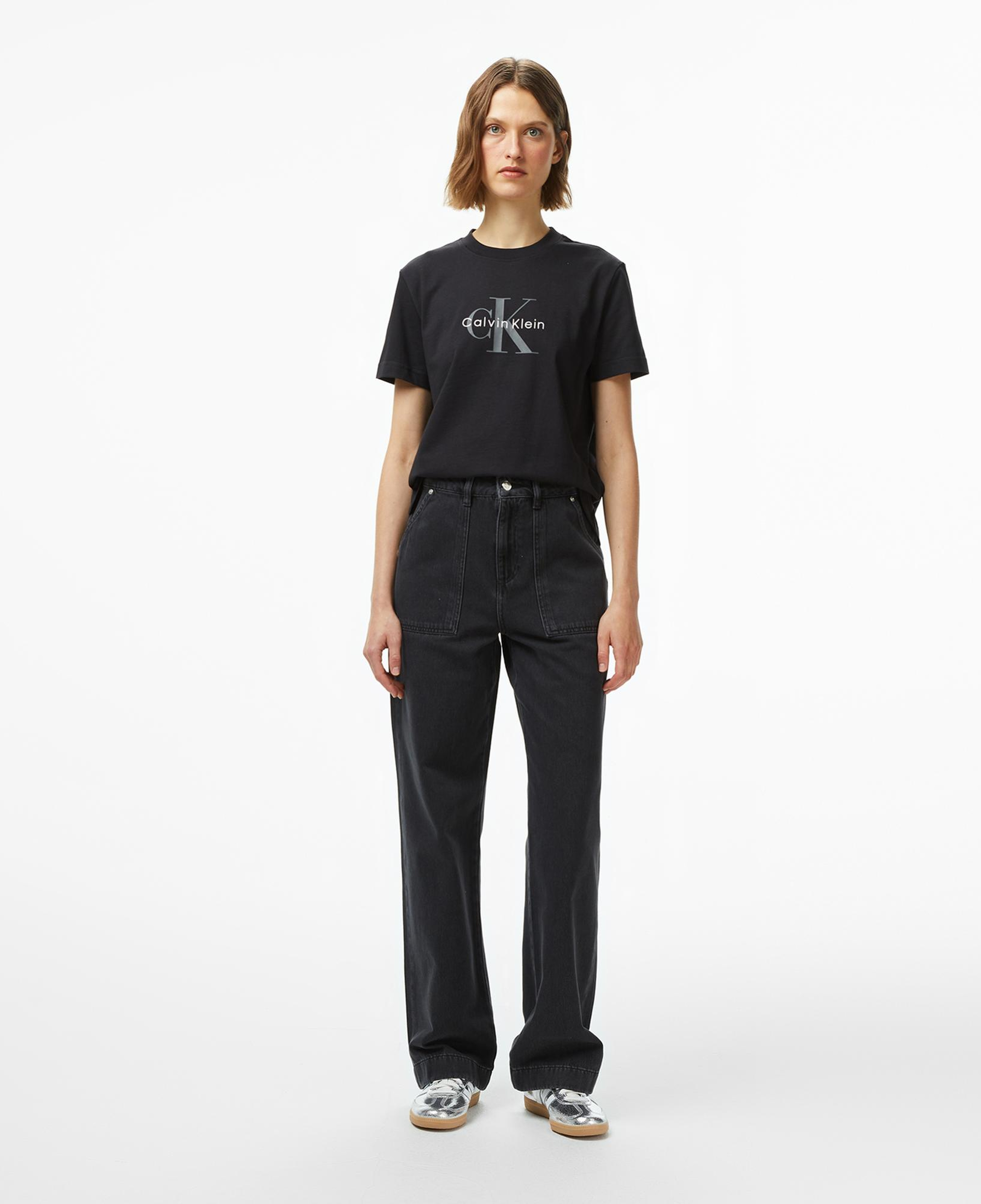 Calvin Klein Hero Classic Monologo Kadın Siyah T-Shirt