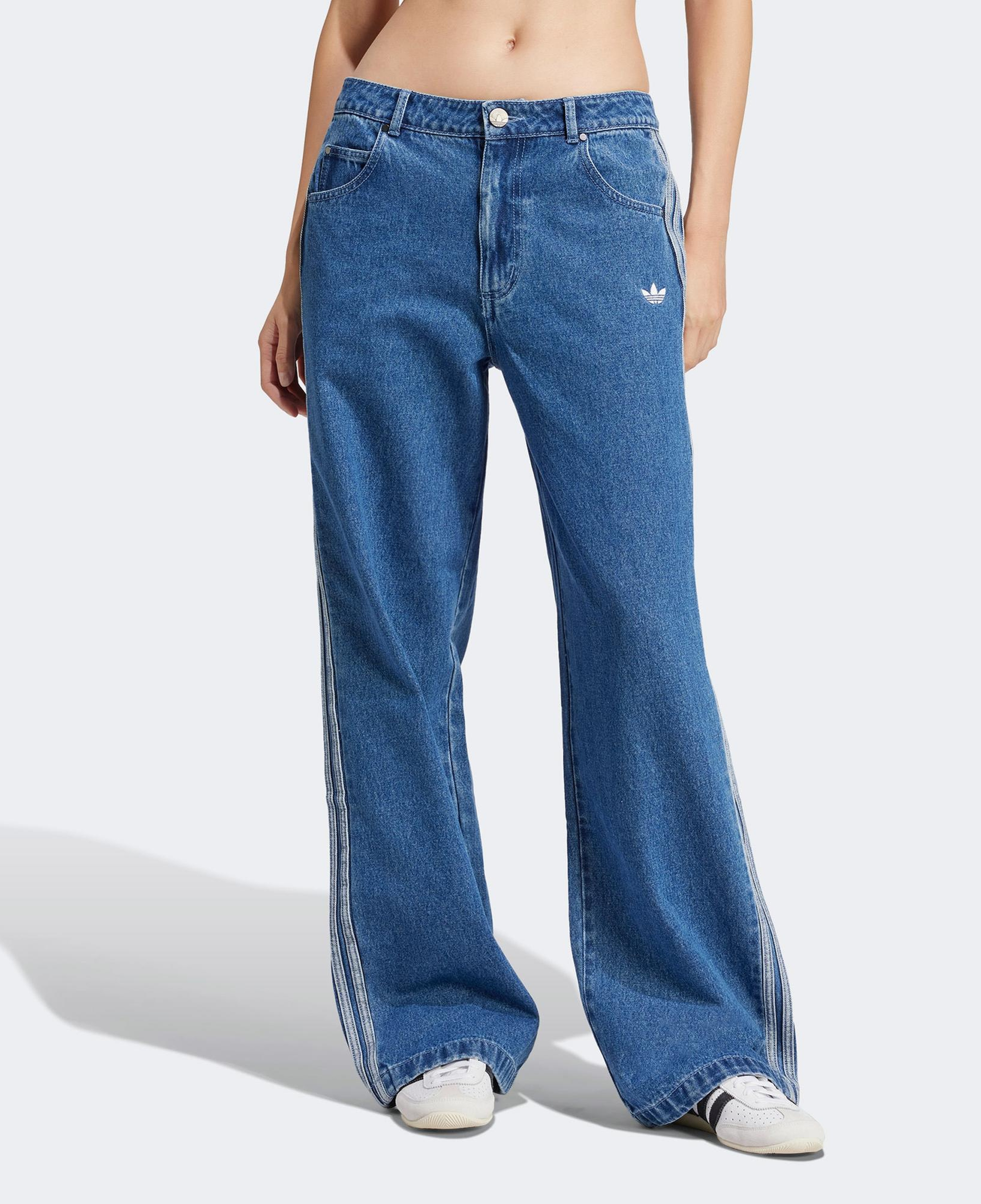 adidas Adicolor Denim 3-Stripes Kadın Lacivert Eşofman Altı