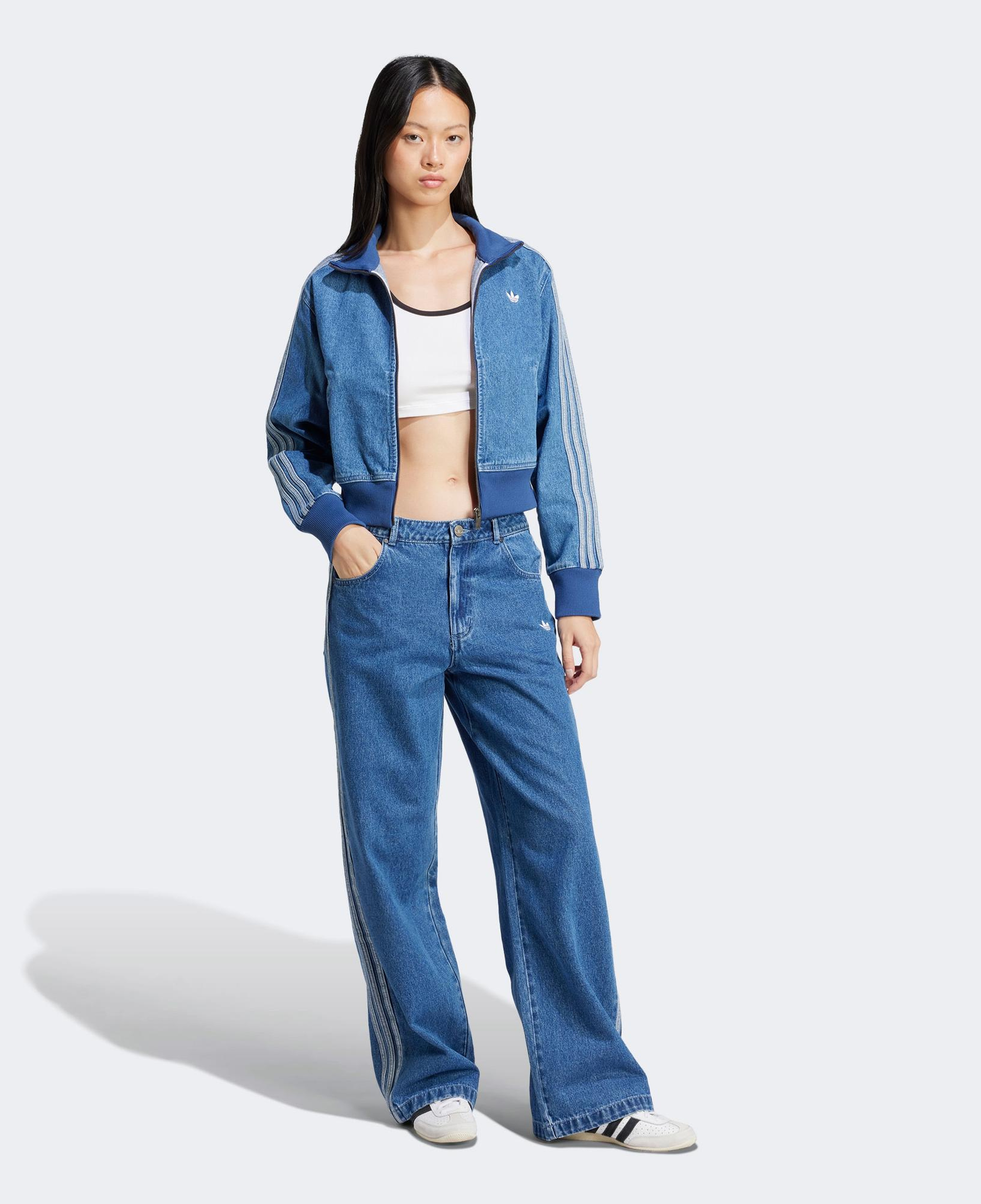 adidas Adicolor Denim 3-Stripes Kadın Lacivert Eşofman Altı