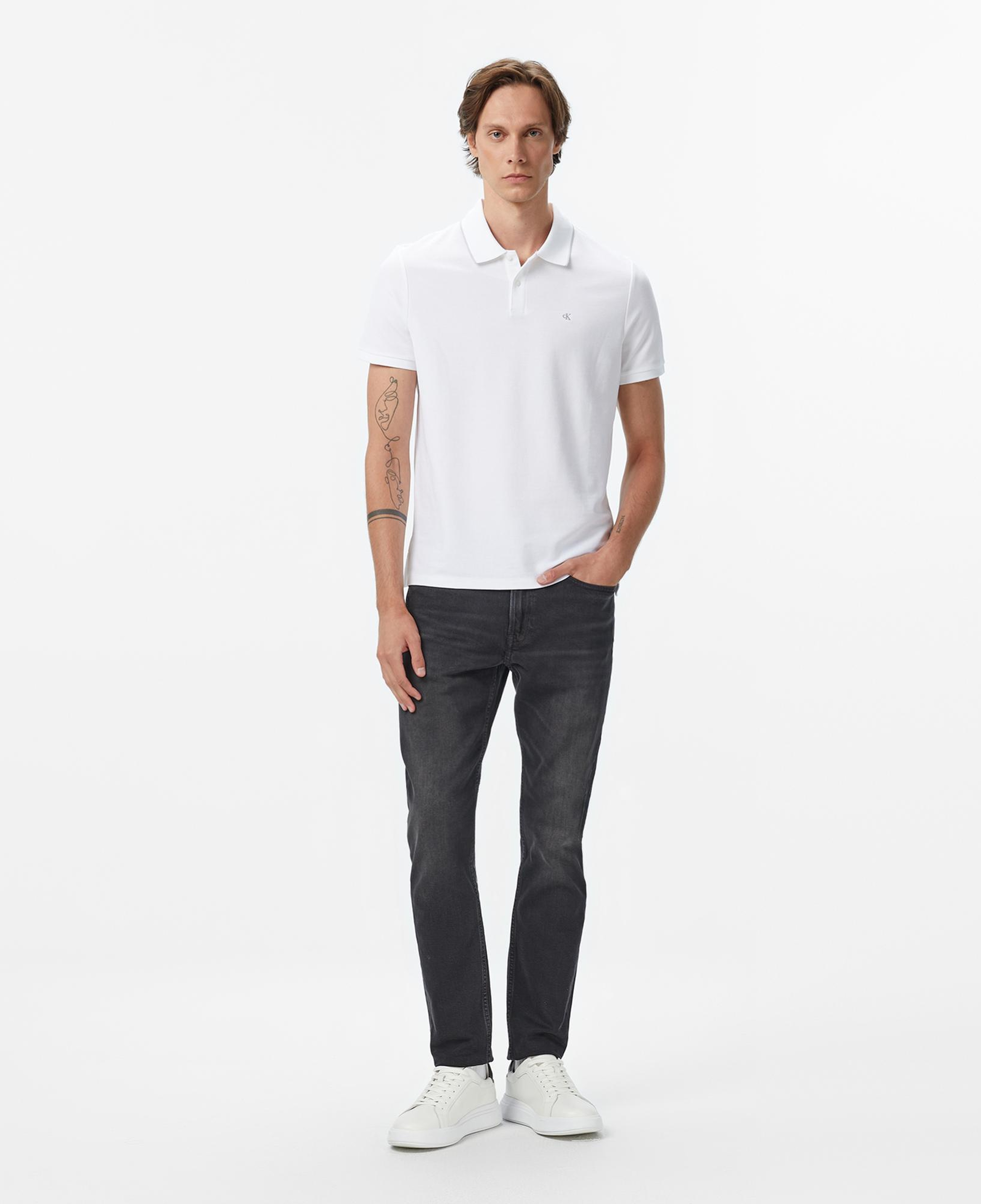 Calvin Klein Refined Pique Tipped Classic Erkek Beyaz Polo
