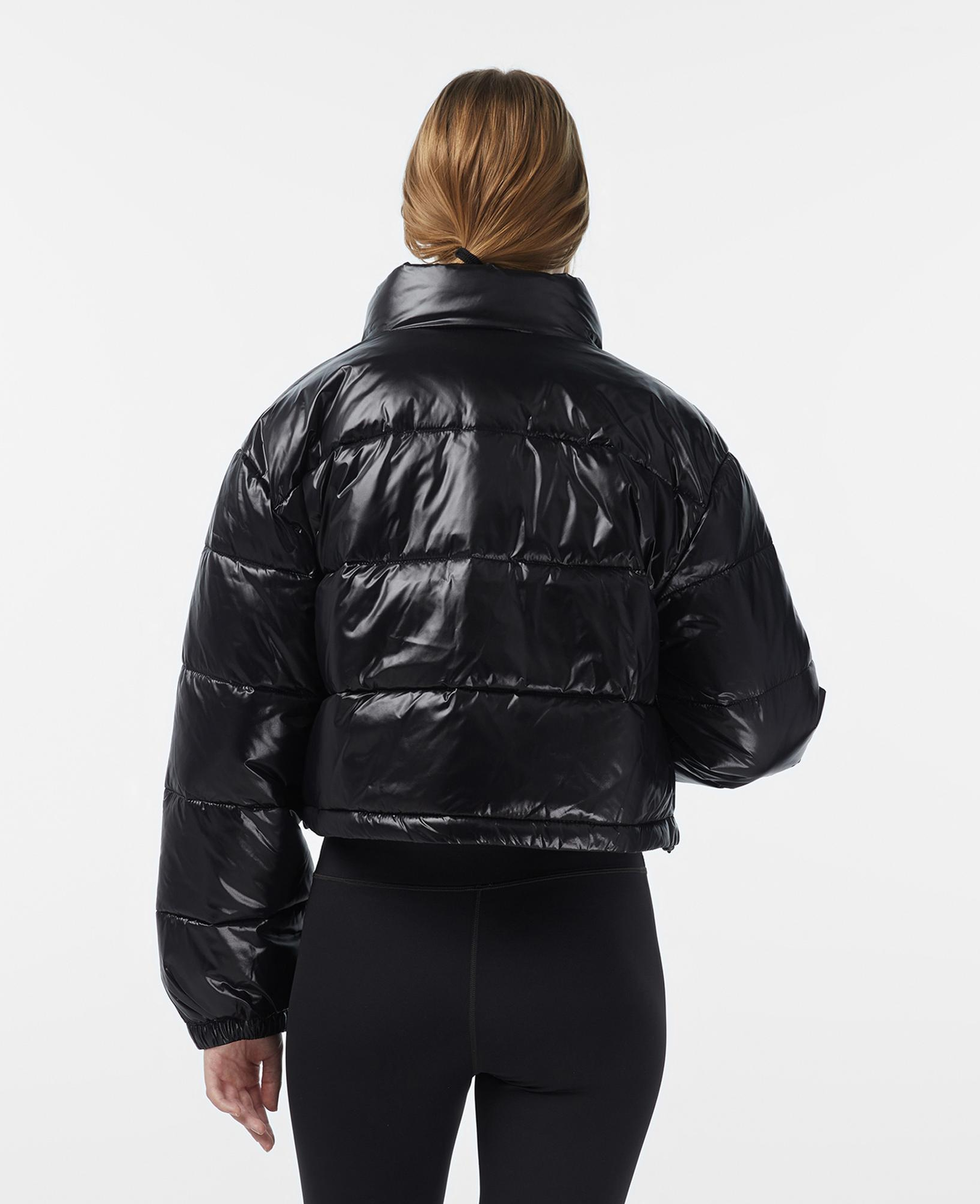 Calvin Klein Shine Crop Puffer Kadın Siyah Mont