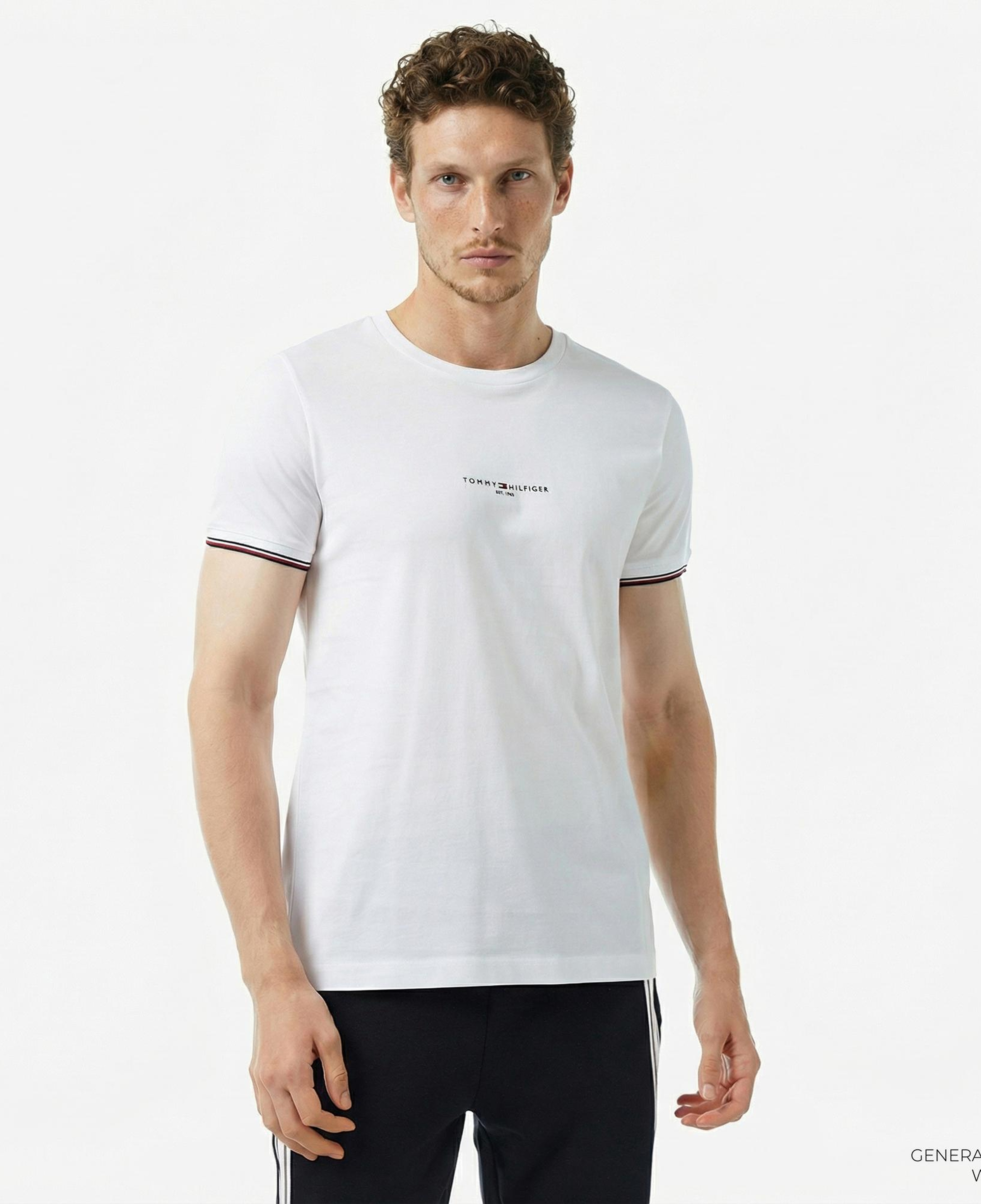 Tommy Hilfiger Logo Tipped Erkek Beyaz T-Shirt