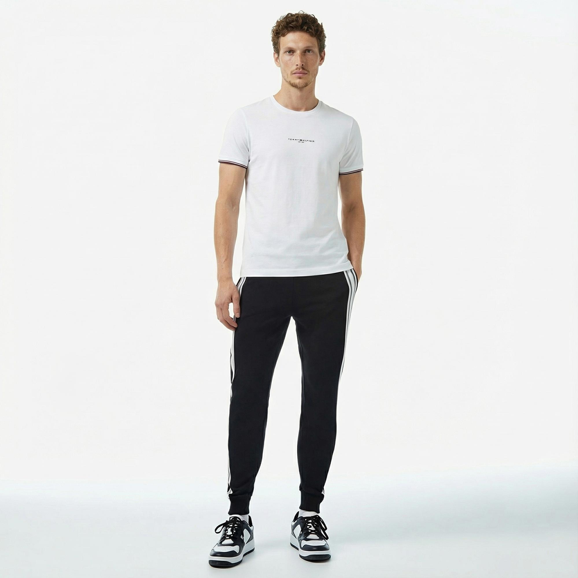 Tommy Hilfiger Logo Tipped Erkek Beyaz T-Shirt