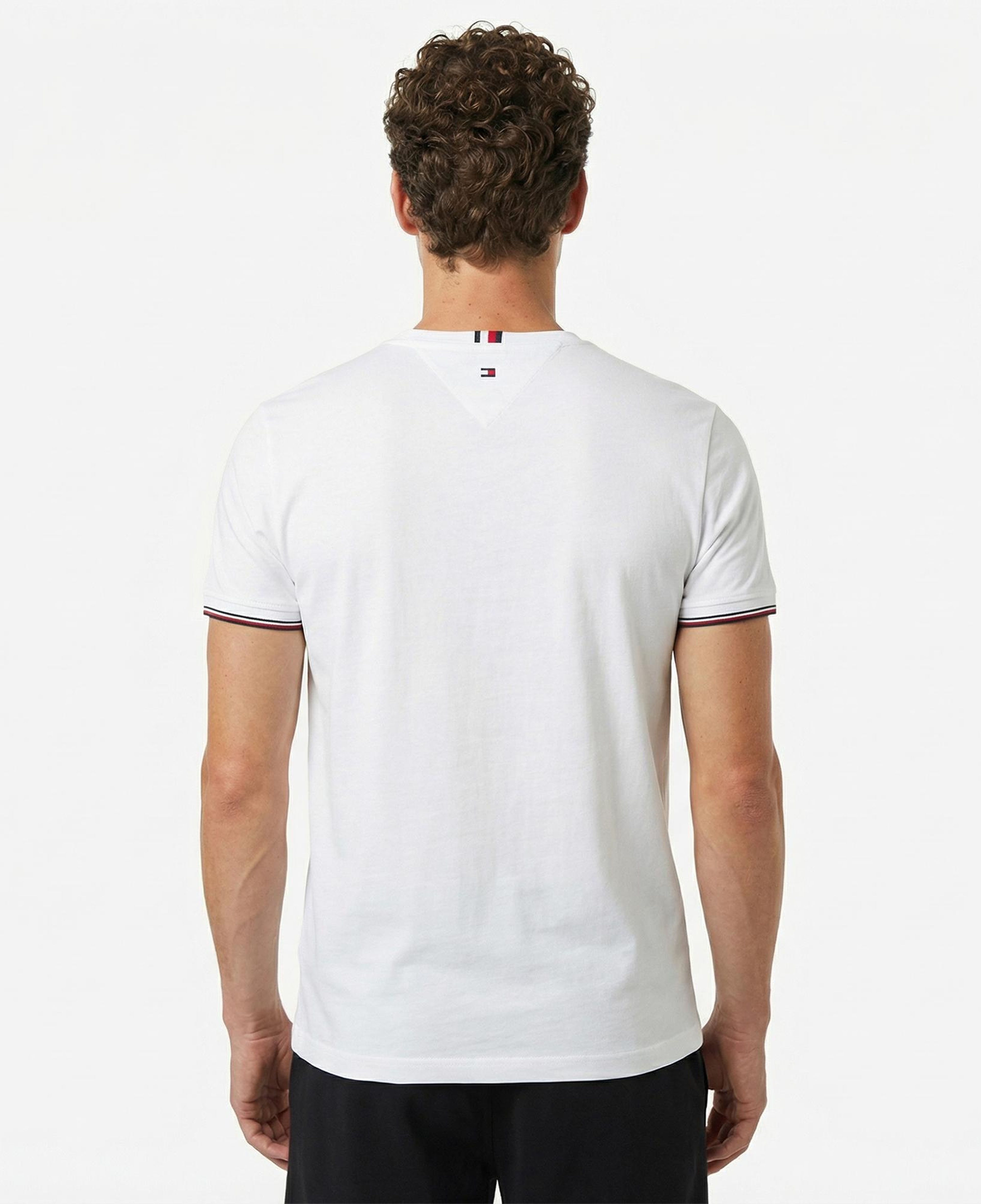 Tommy Hilfiger Logo Tipped Erkek Beyaz T-Shirt