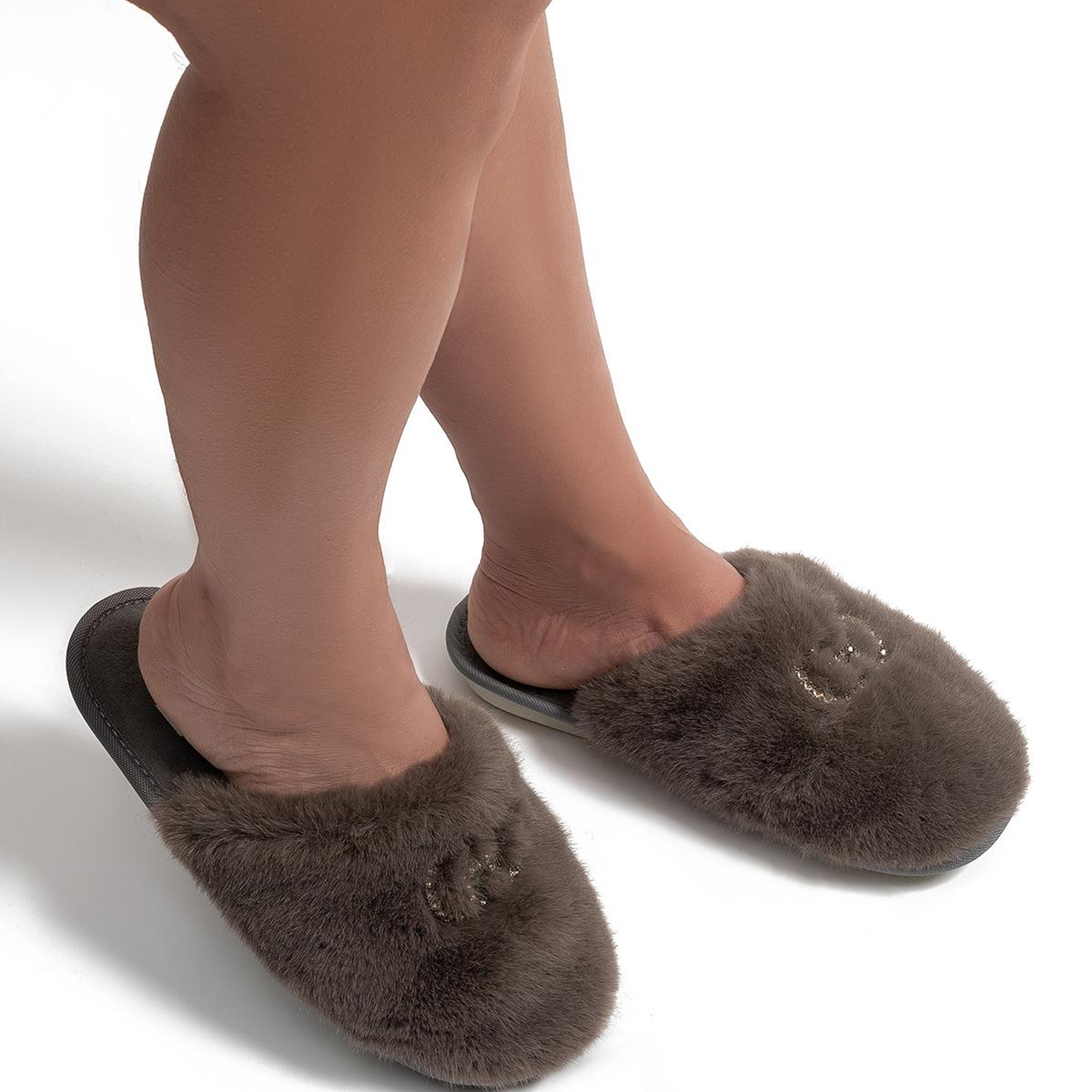 Alda Kadın Peluş Ev Terliği Koyu Gri 36/40