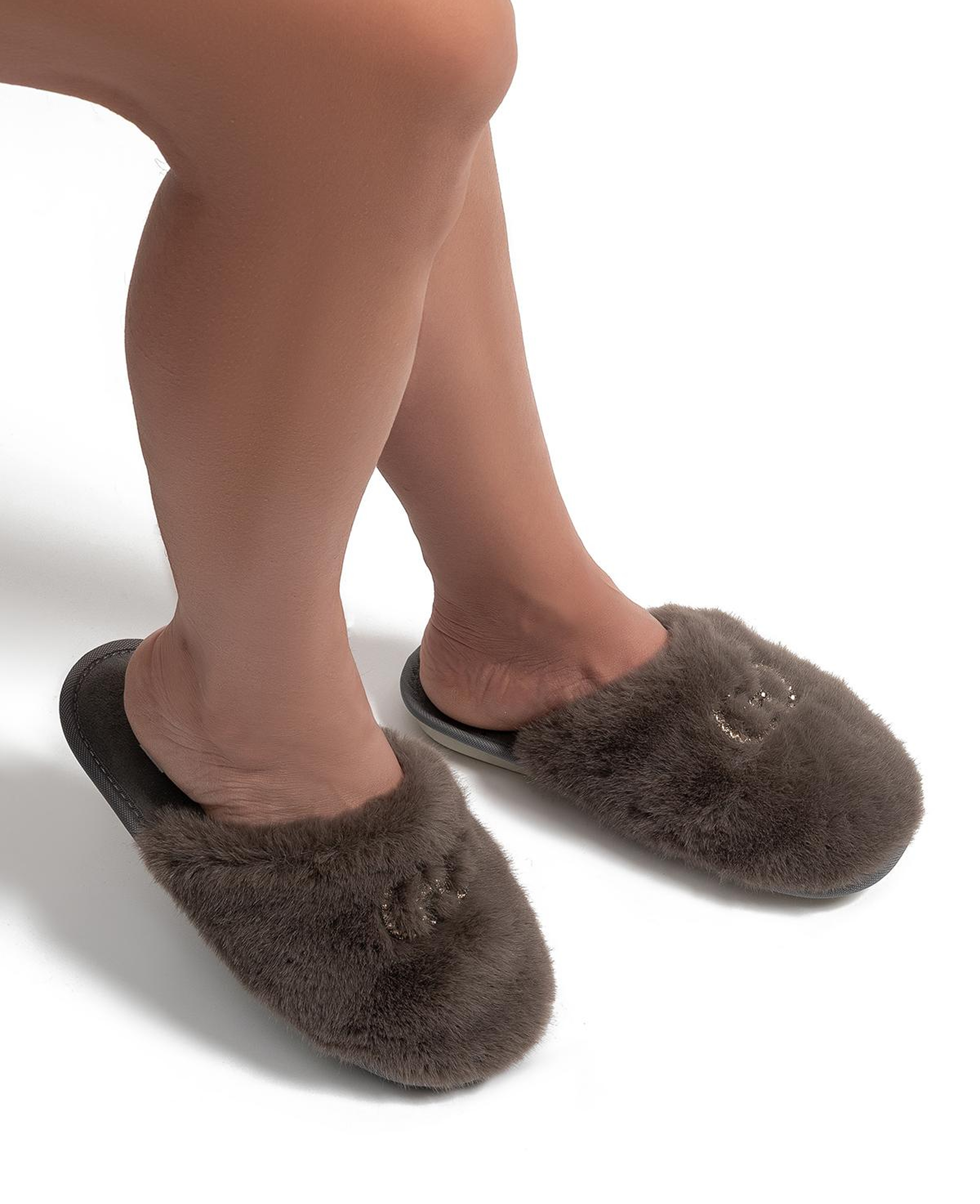 Alda Kadın Peluş Ev Terliği Koyu Gri 36/40