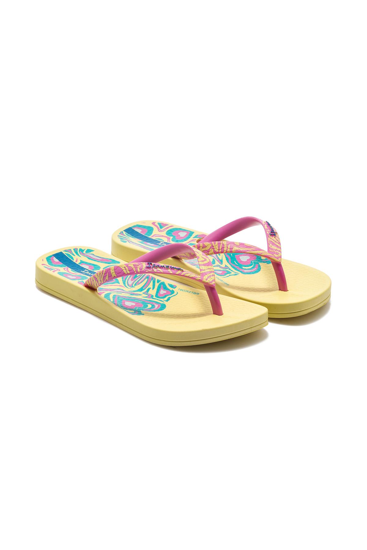 Nostalgic Hearts Çocuk Parmak Arası Terlik Sarı 25/35