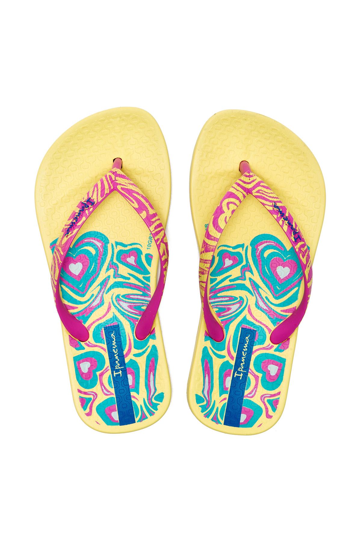 Nostalgic Hearts Çocuk Parmak Arası Terlik Sarı 25/35