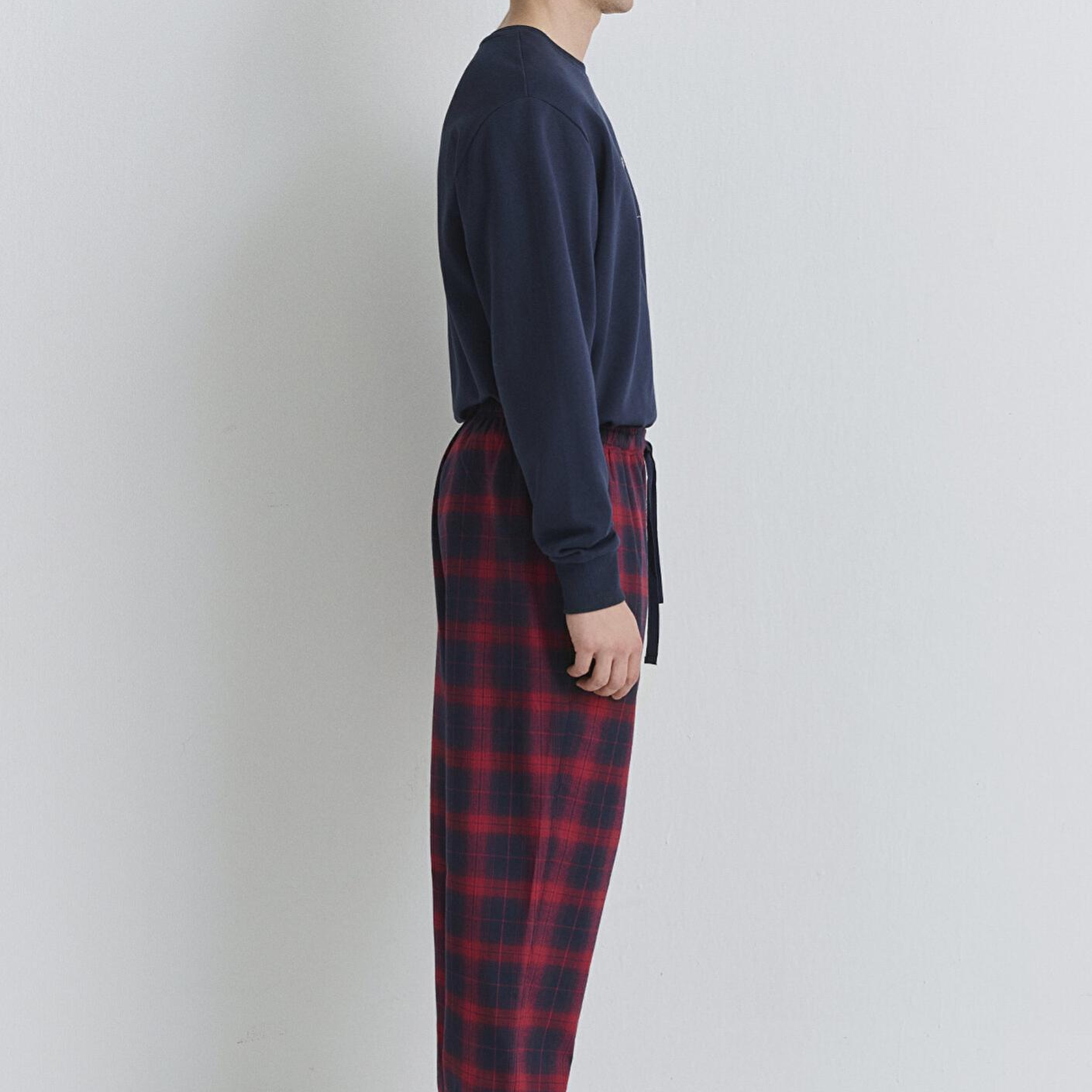 Mavi Yılbaşı Temalı Ekose Pantolon 0010570-84538