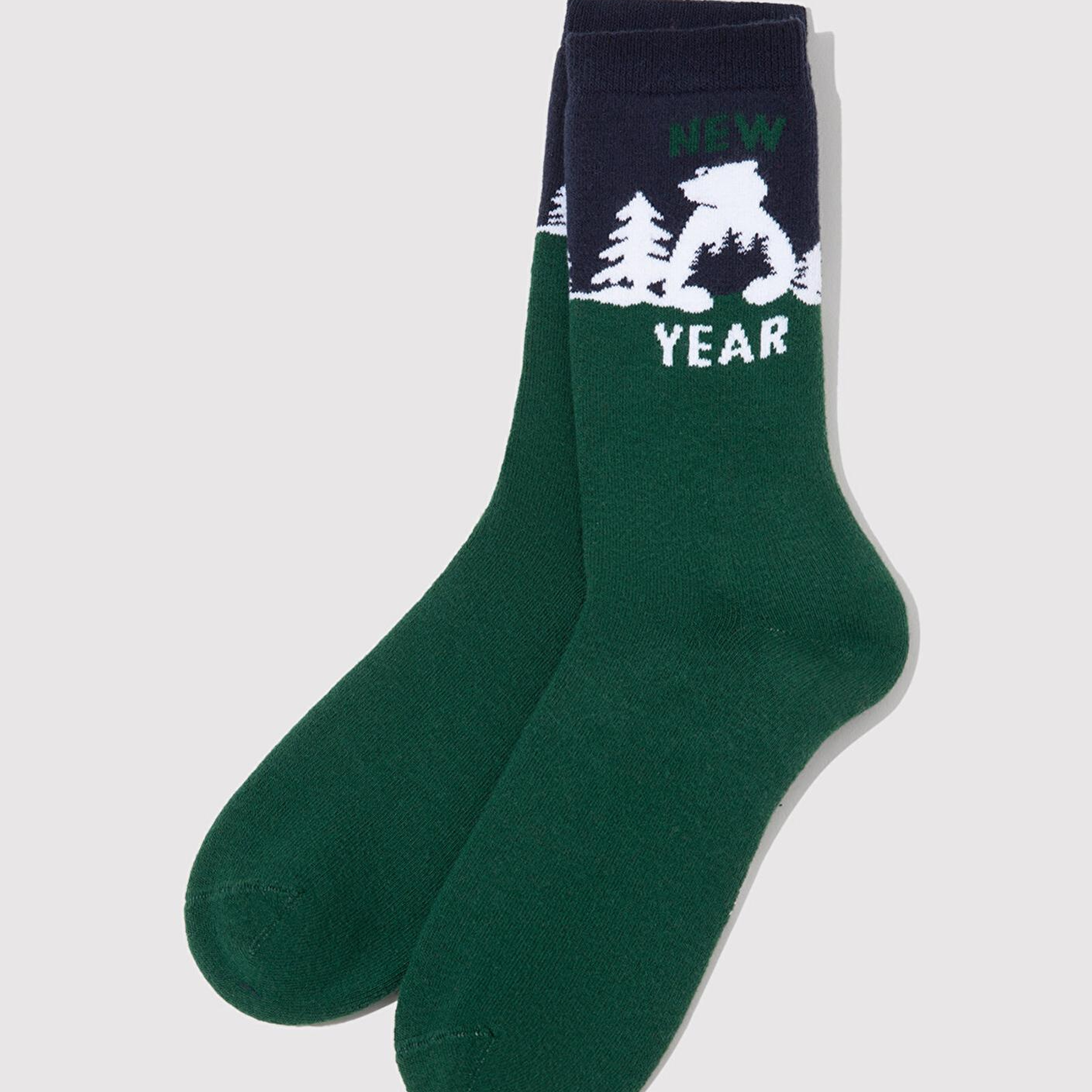 Mavi Yılbaşı Temalı Yeşil Soket Çorap 0912112-71893