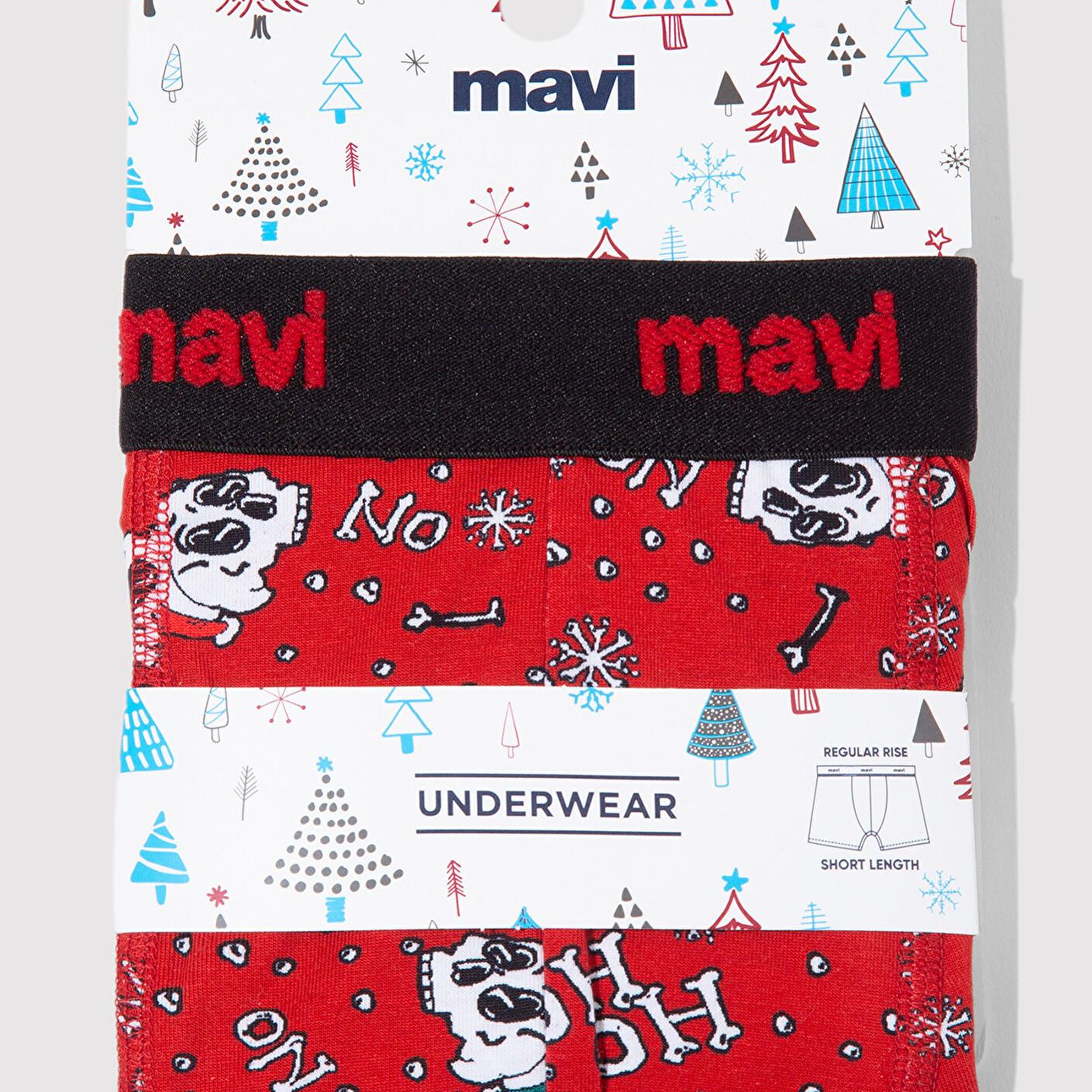 Mavi Yılbaşı Temalı Baskılı Boxer 0912122-70477